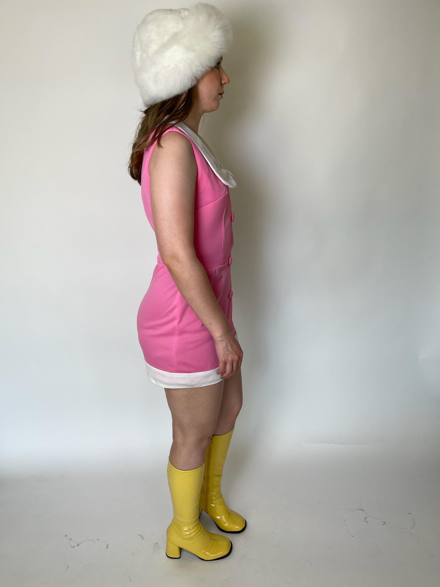 Vintage 60s "Randy Fuentes Manila" Pink Peter Pan Collar Dress - Fits Size XS-S