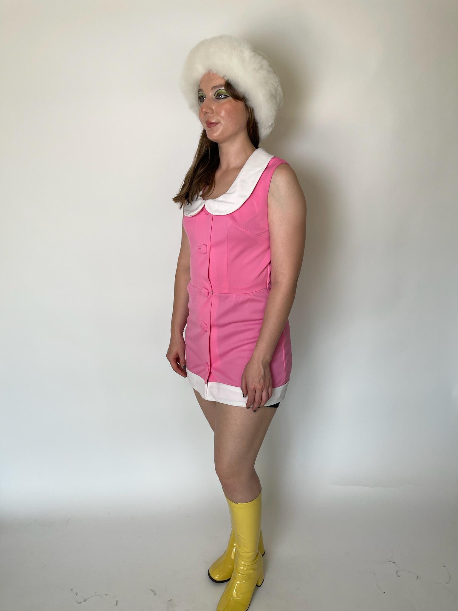 Vintage 60s "Randy Fuentes Manila" Pink Peter Pan Collar Dress - Fits Size XS-S