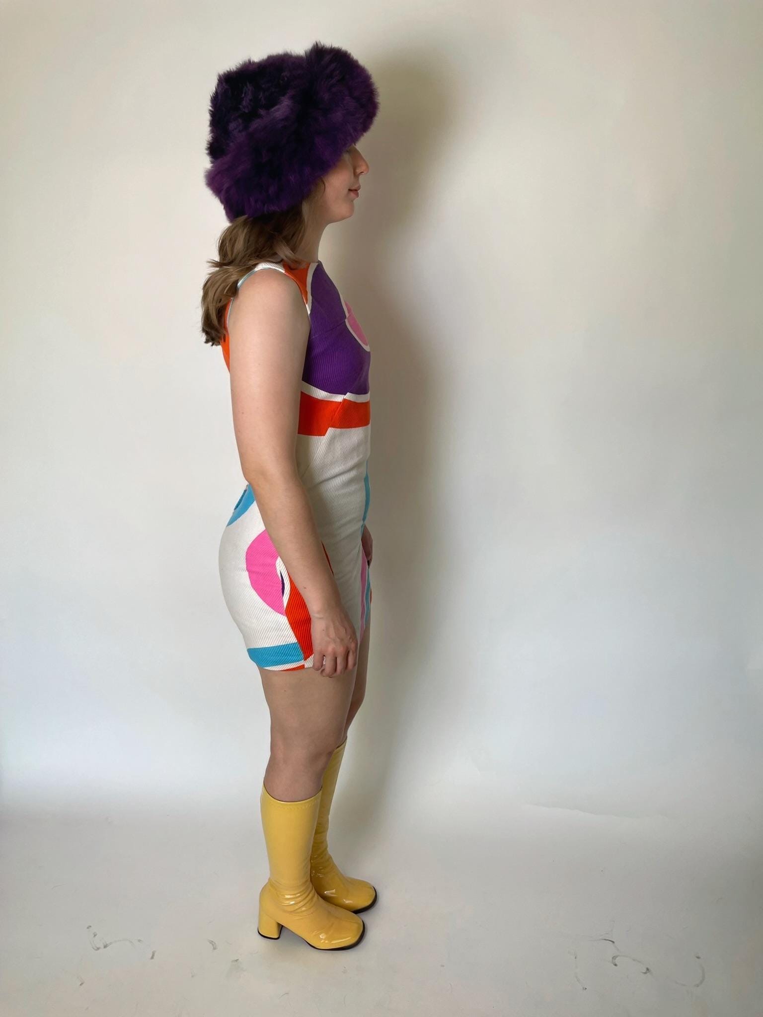 Vintage 60s "Malia Honolulu" Psychedelic Circle Print Mini Dress - Fits Size XS-S