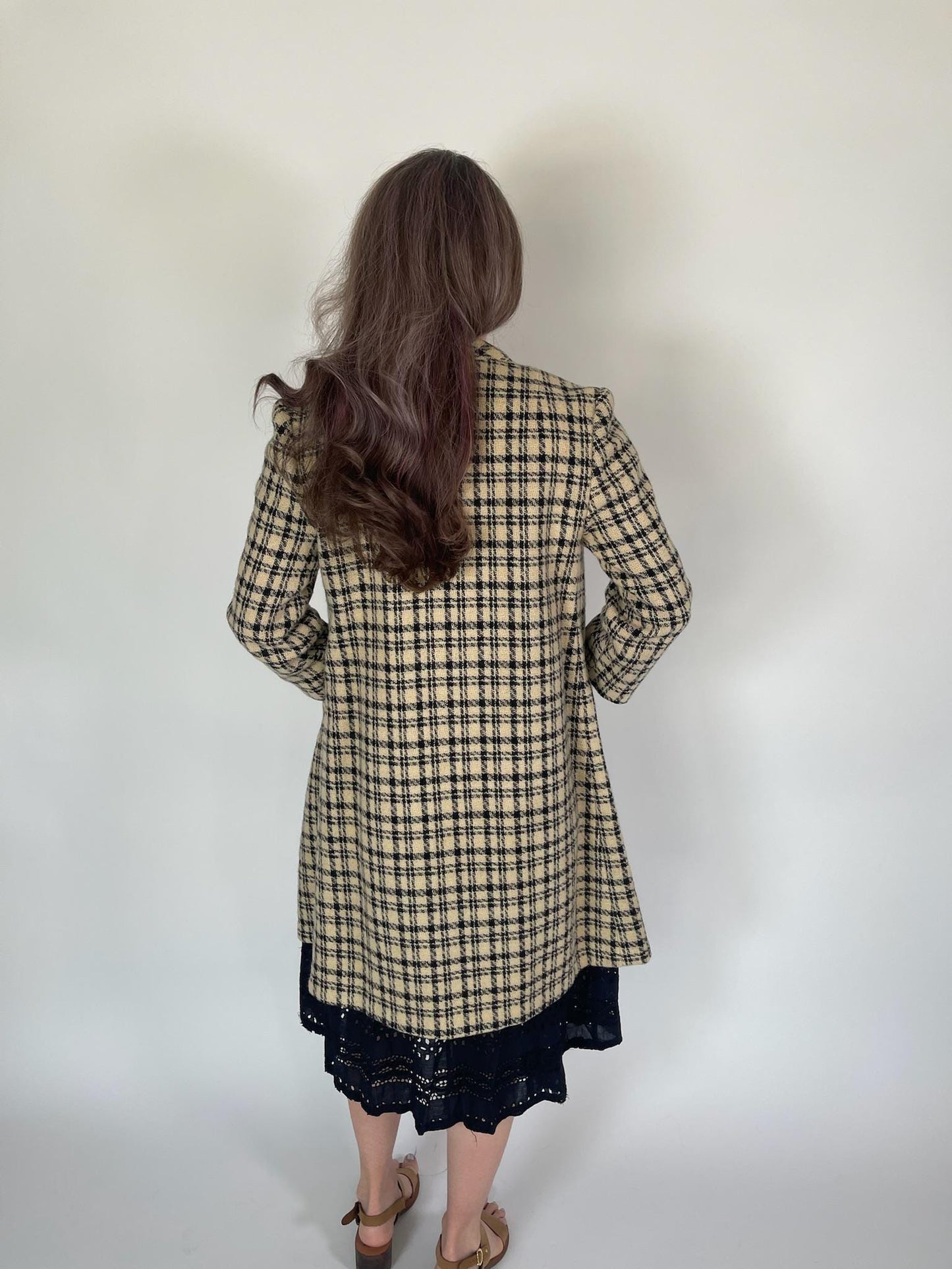 Vintage 60s Black and Tan Swing Coat - Fits Size S-M, Possibly L