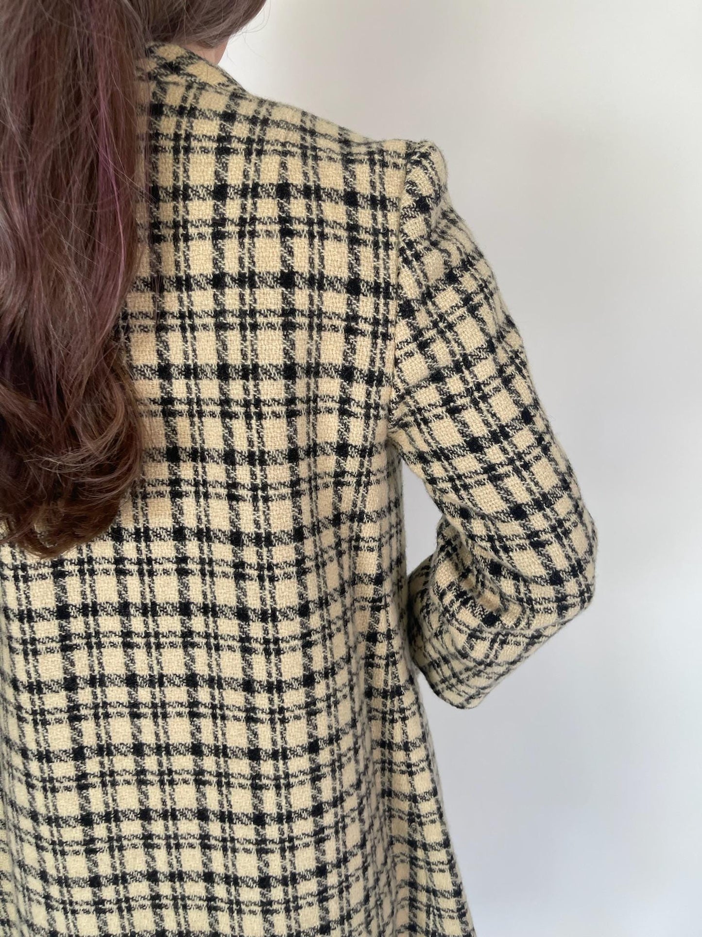 Vintage 60s Black and Tan Swing Coat - Fits Size S-M, Possibly L
