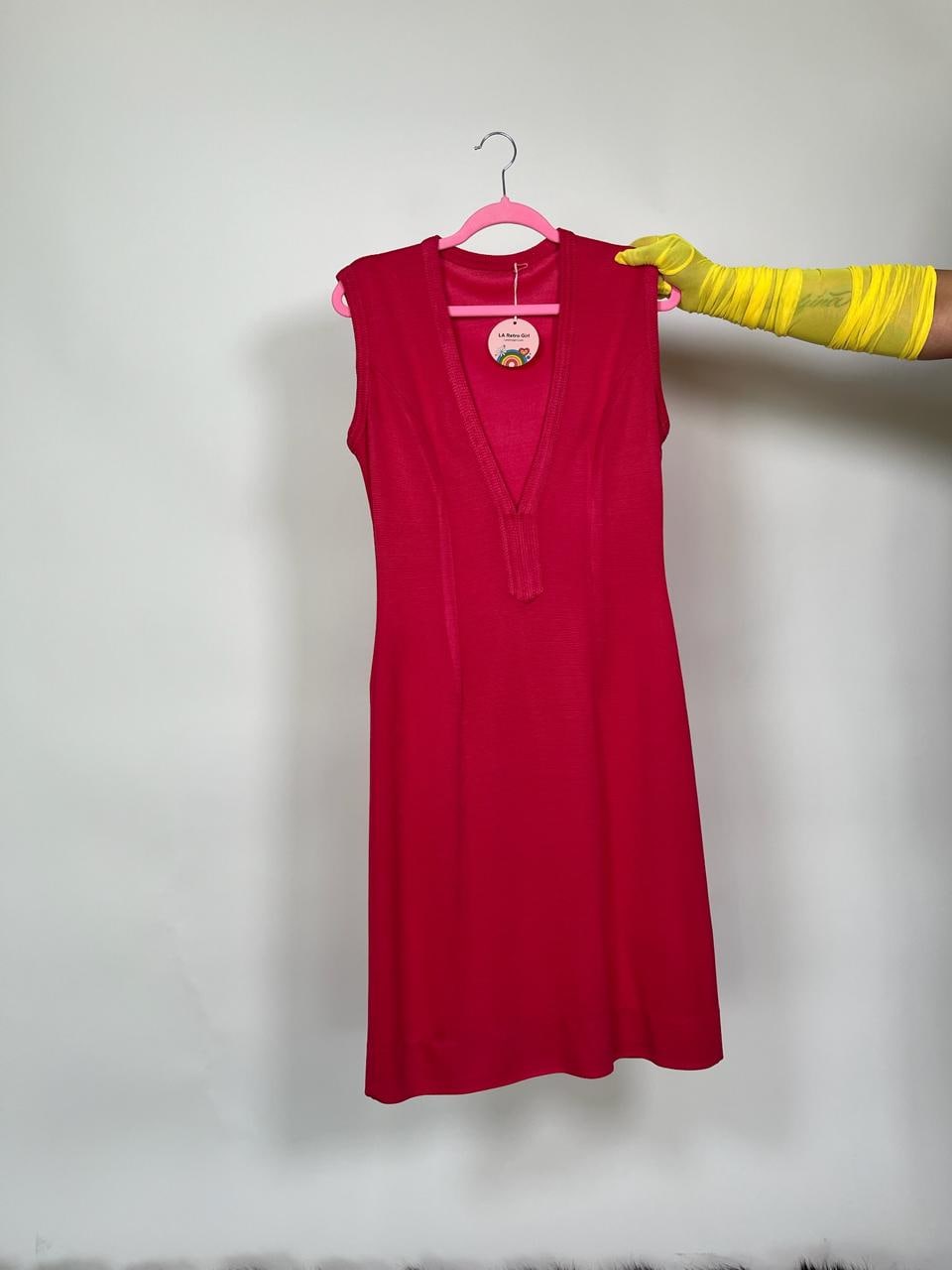 Vintage 60s 70s Pink Knit Dress - Fits Size S-L
