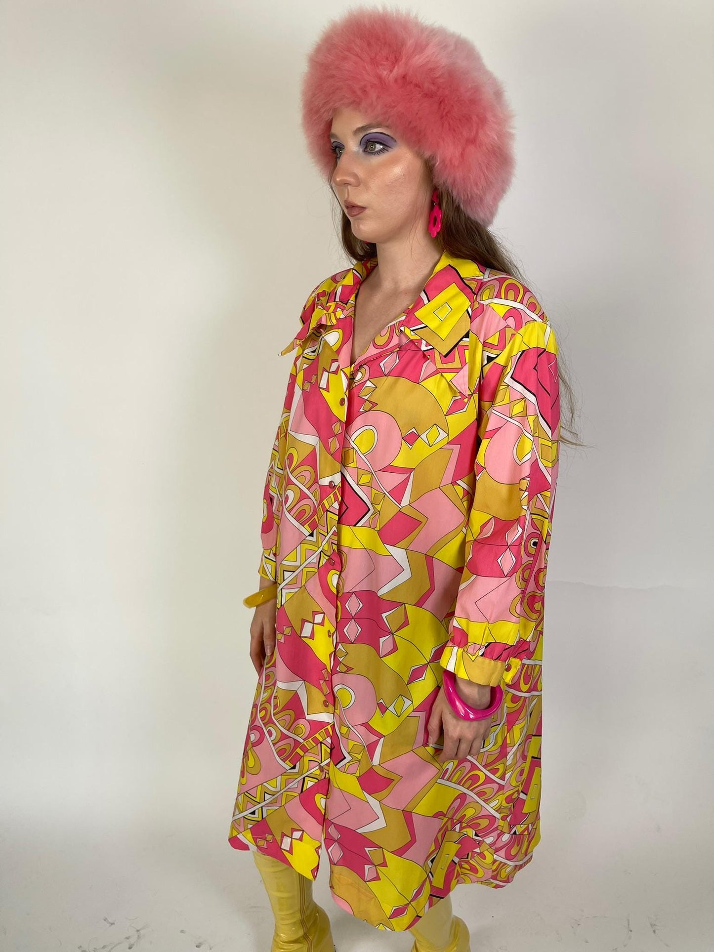 Vintage 60s "Model's Coat" Pucci Vibes Duster - Fits Most Sizes