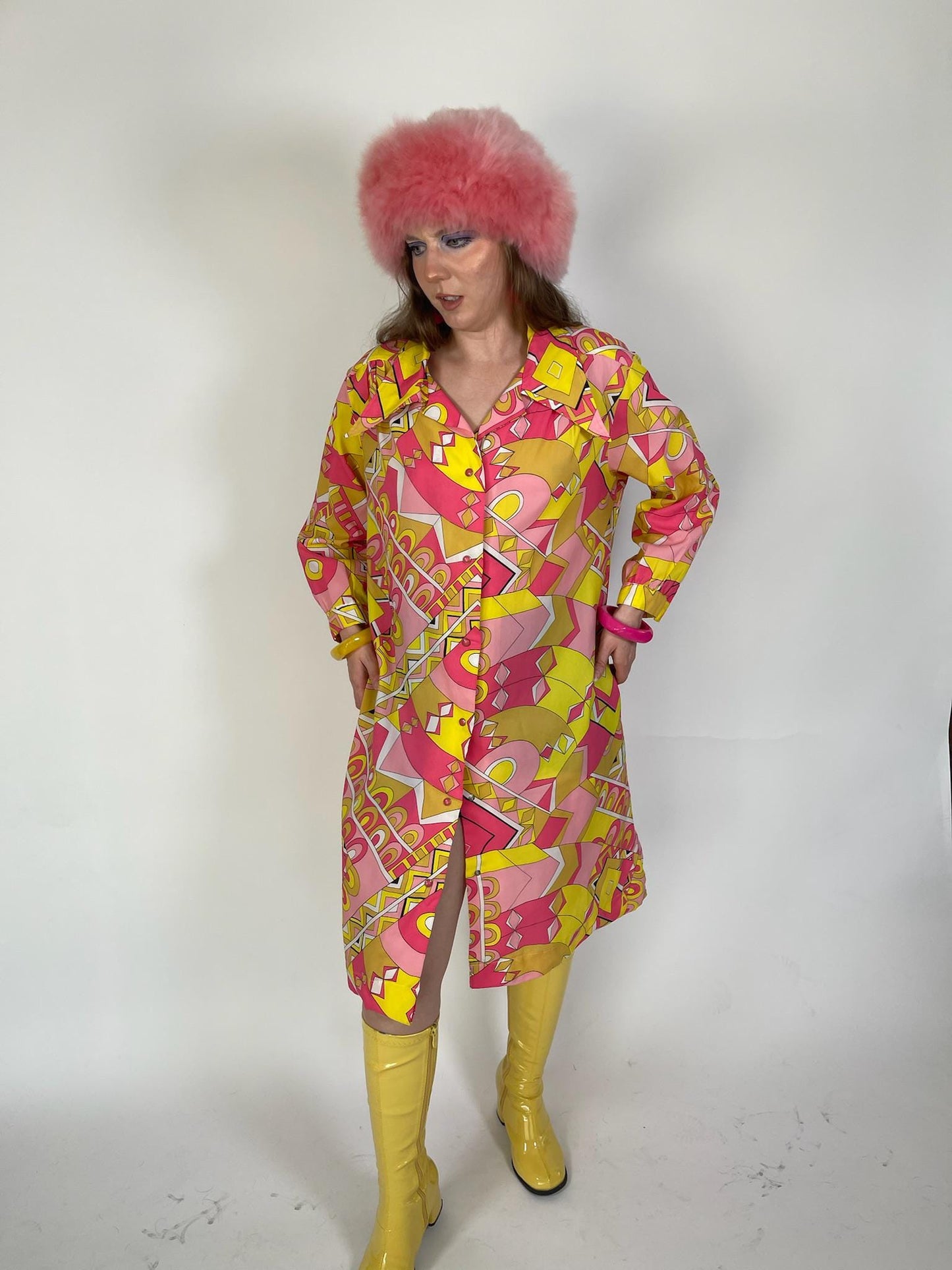 Vintage 60s "Model's Coat" Pucci Vibes Duster - Fits Most Sizes