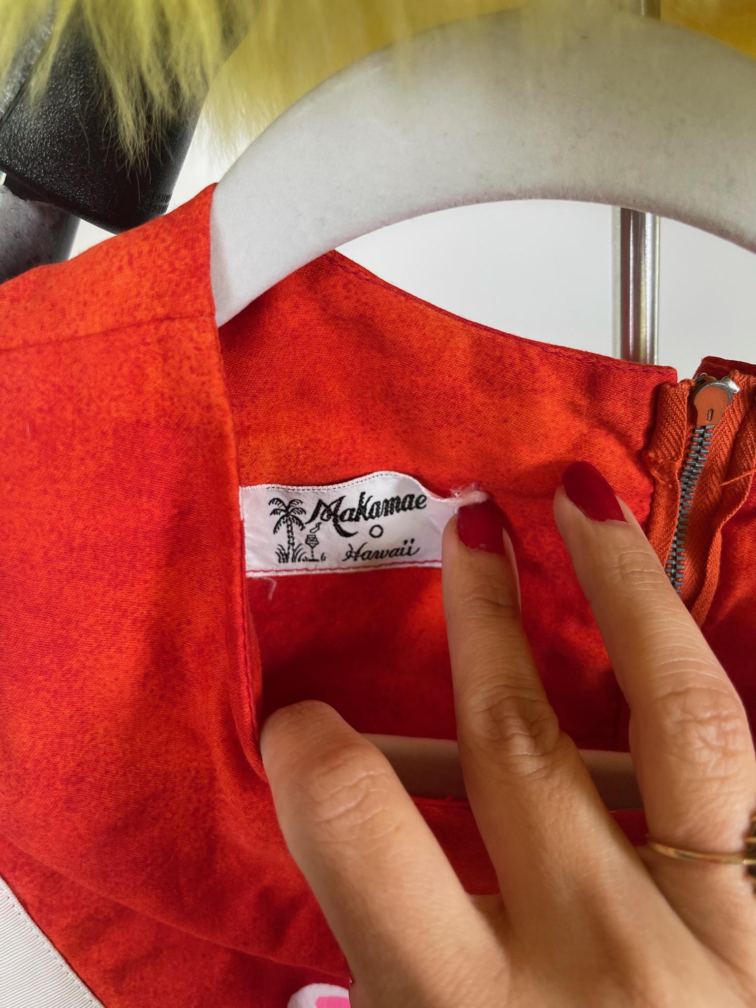 Vintage 60s "Makamae Hawaii" Red Mini Dress - Fits Size XS-S, Possibly M