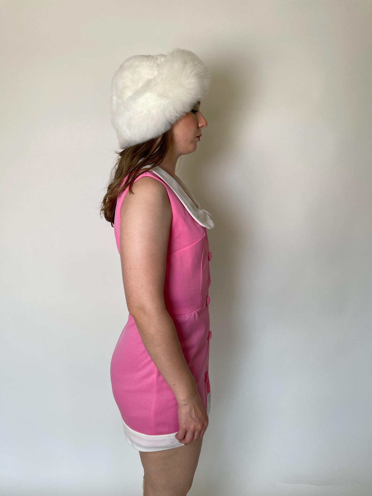 Vintage 60s "Randy Fuentes Manila" Pink Peter Pan Collar Dress - Fits Size XS-S