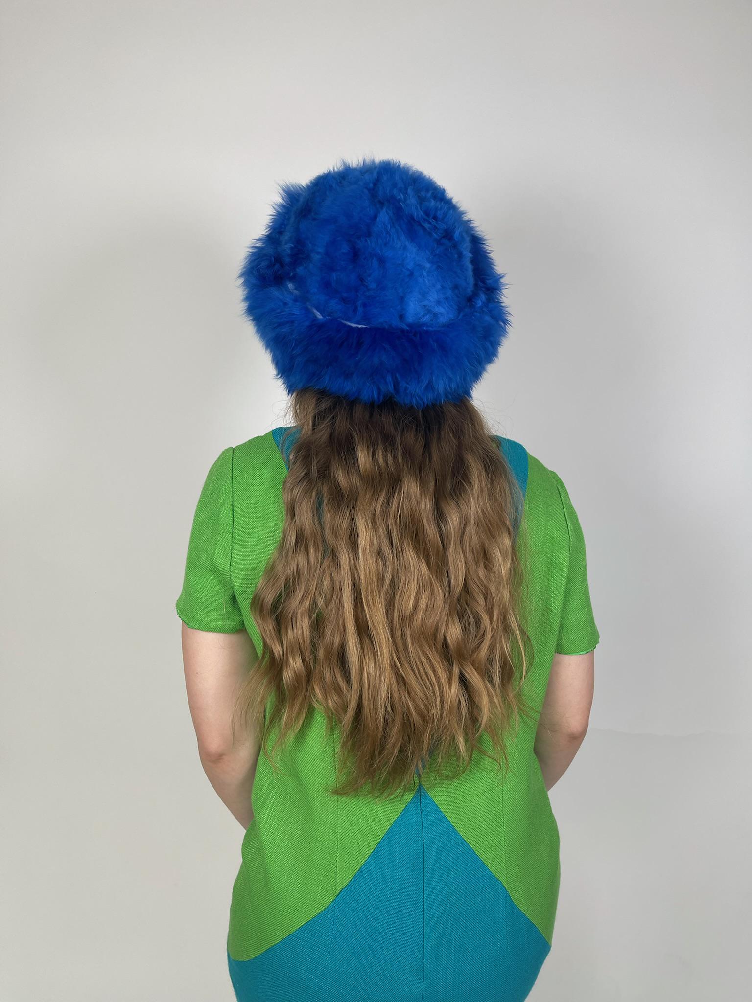 Baby Alpaca Hat - Cookie Monster Blue