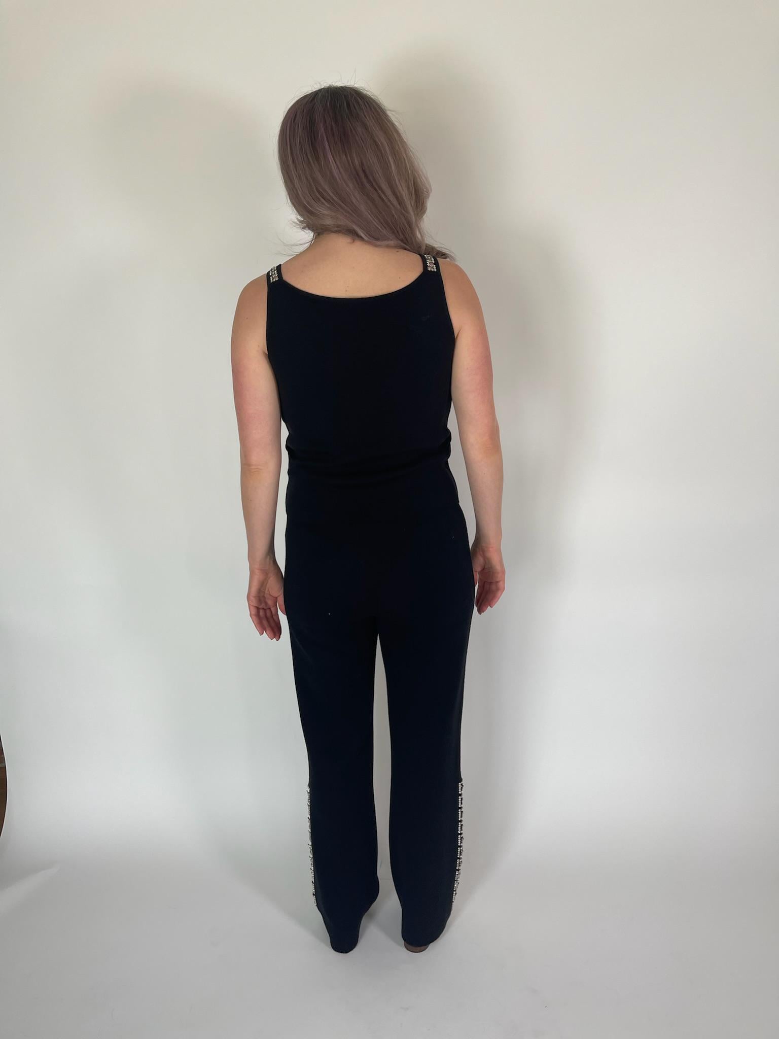 Vintage 80s 90s "Solo" Knit Set with Swarovski Embellishments - Fits Size S-M, Possibly L