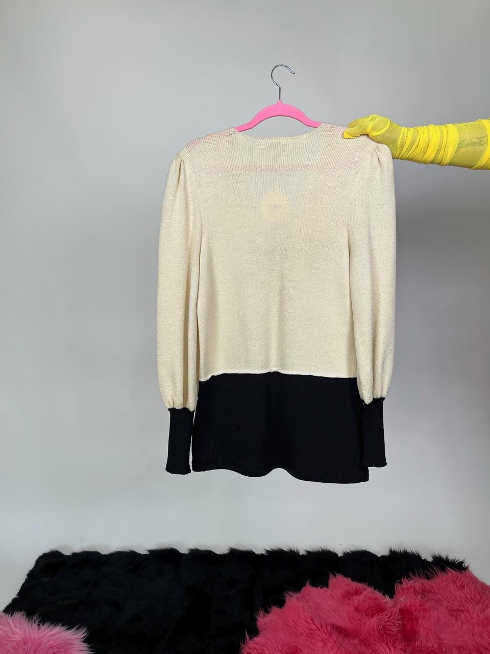 Vintage 70s 80s "Mike Korwin" Black and white knit dress - fits size XS-s, Possibly M