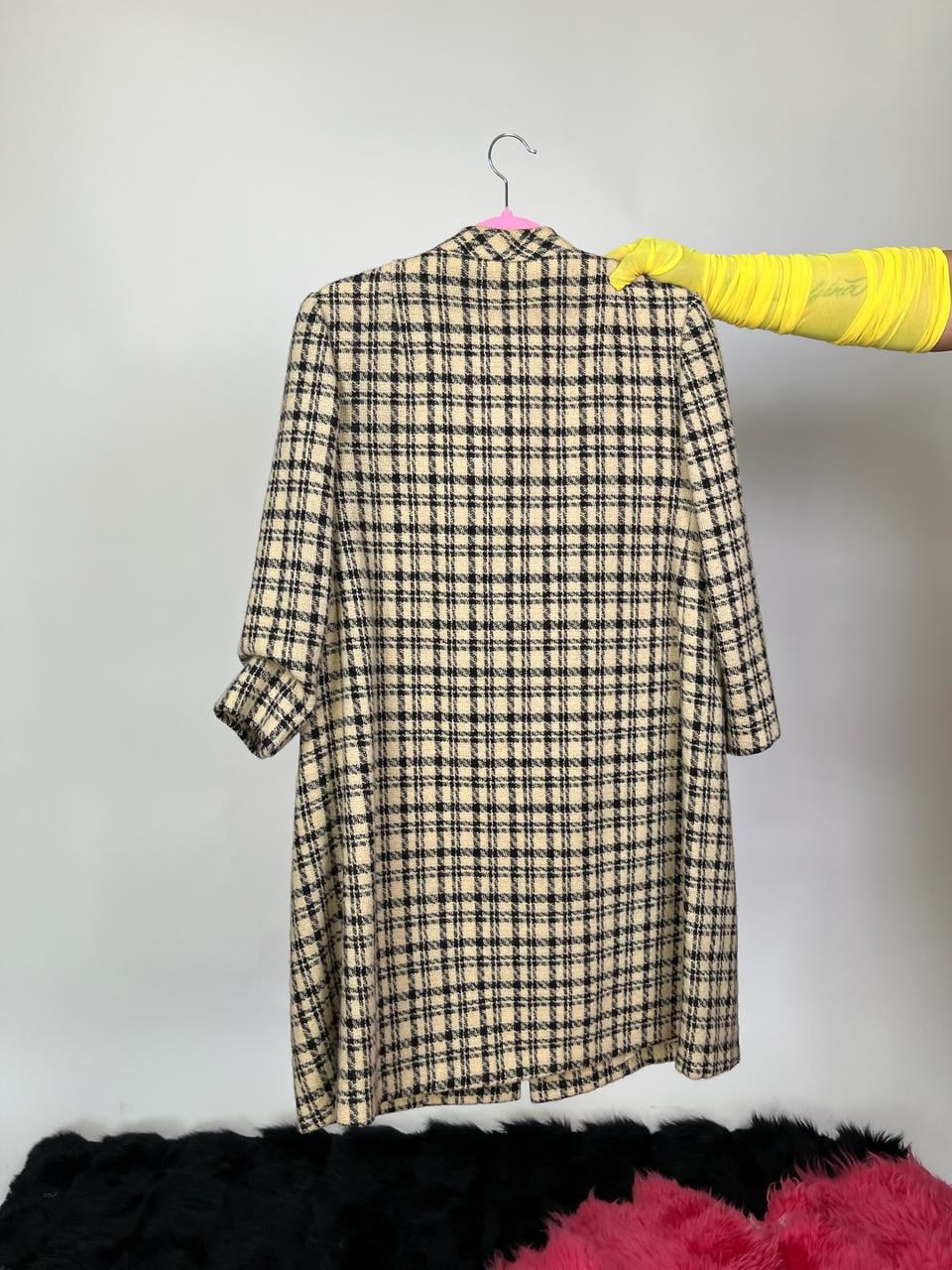 Vintage 60s Black and Tan Swing Coat - Fits Size S-M, Possibly L