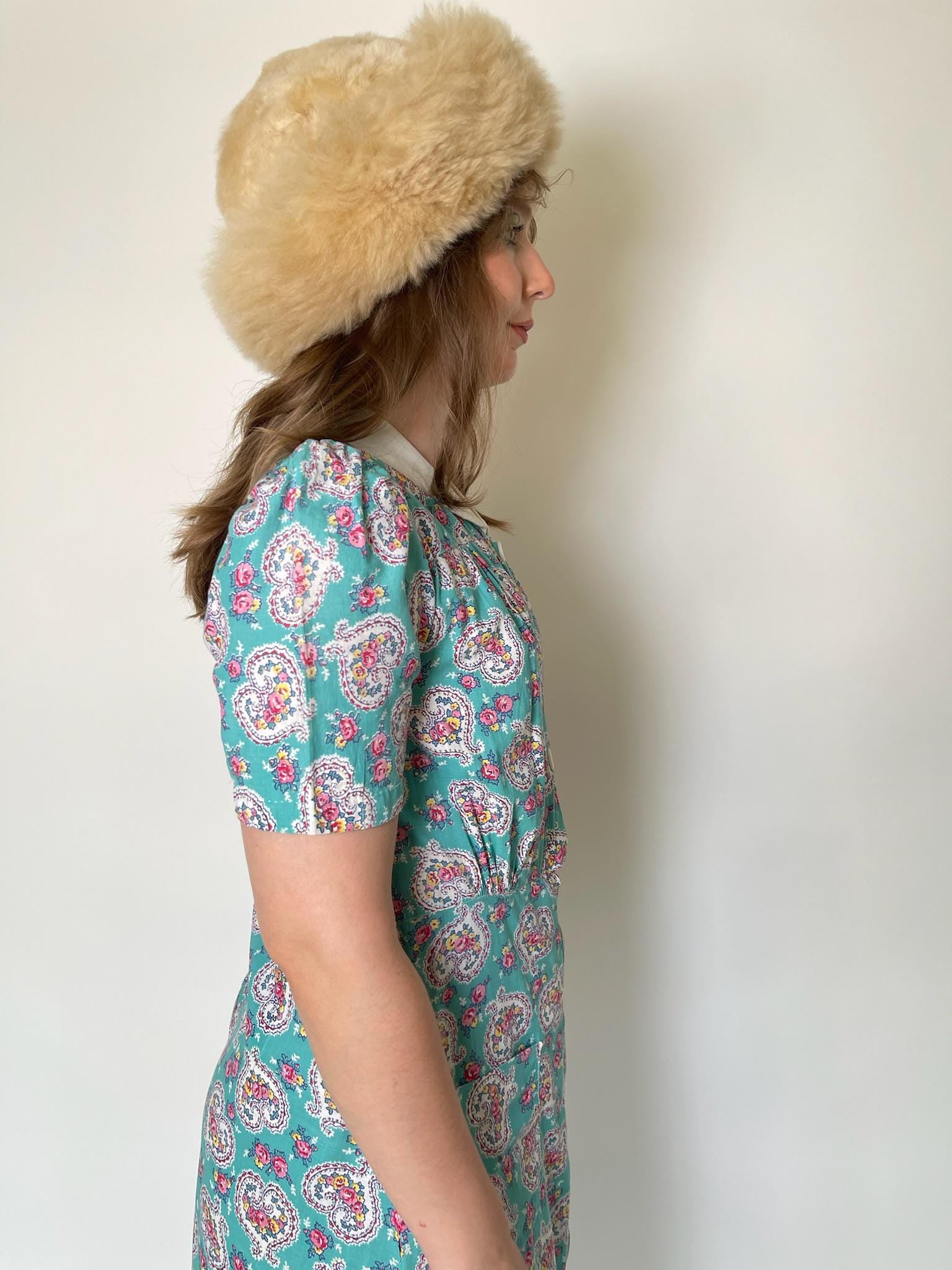 Vintage 40s 50s Pajama Cotton Jumpsuit - fits size S-M, Possibly L