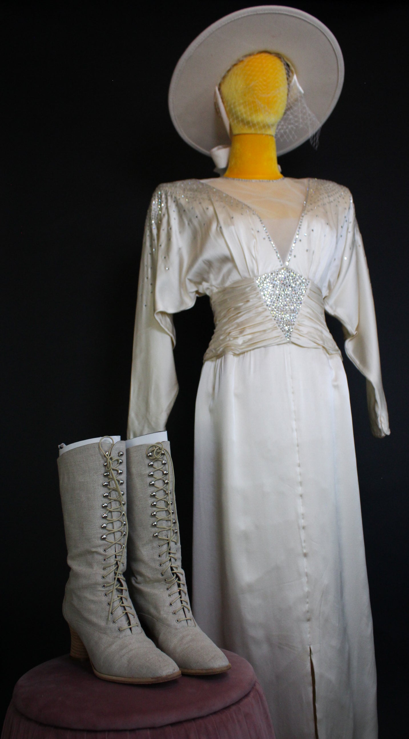 vintage wiggle dress Vintage 80s Silk Rhinestone Wiggle Dress Fits Sizes XS-SM