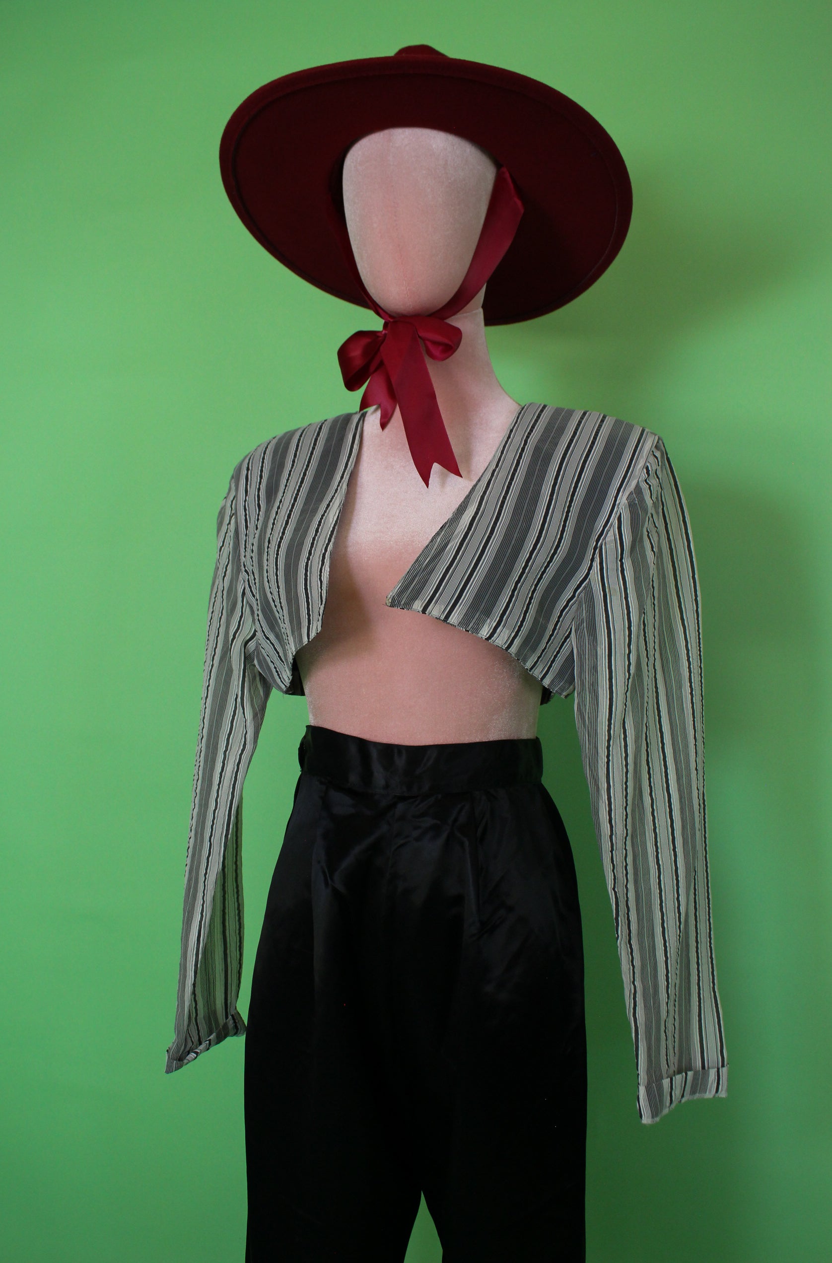 Vintage 80s Faust Paris Striped Bolero Best Fits Size