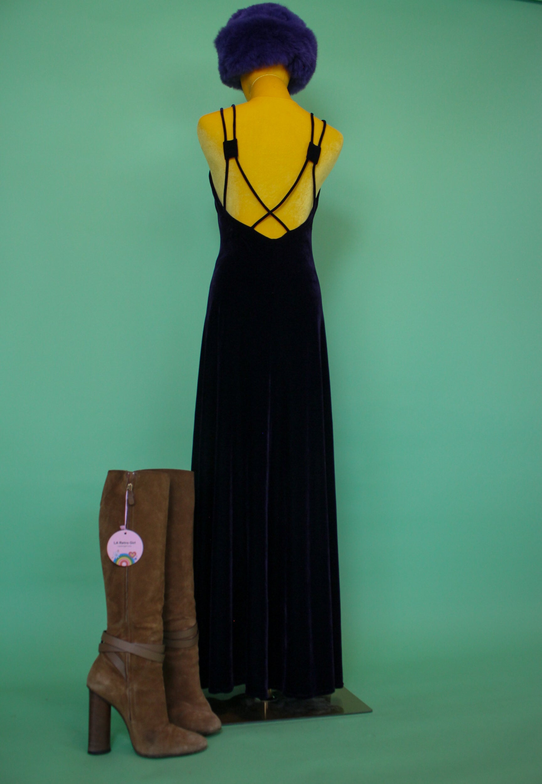 Vintage 80s Bruno Duluc for Kush Purple Velvet Maxi Dress *Has Stretch* Fits Multiple Sizes Vintage 80s Bruno Duluc for Kush Purple Velvet Maxi Dress *Has Stretch* Fits Multiple Sizes