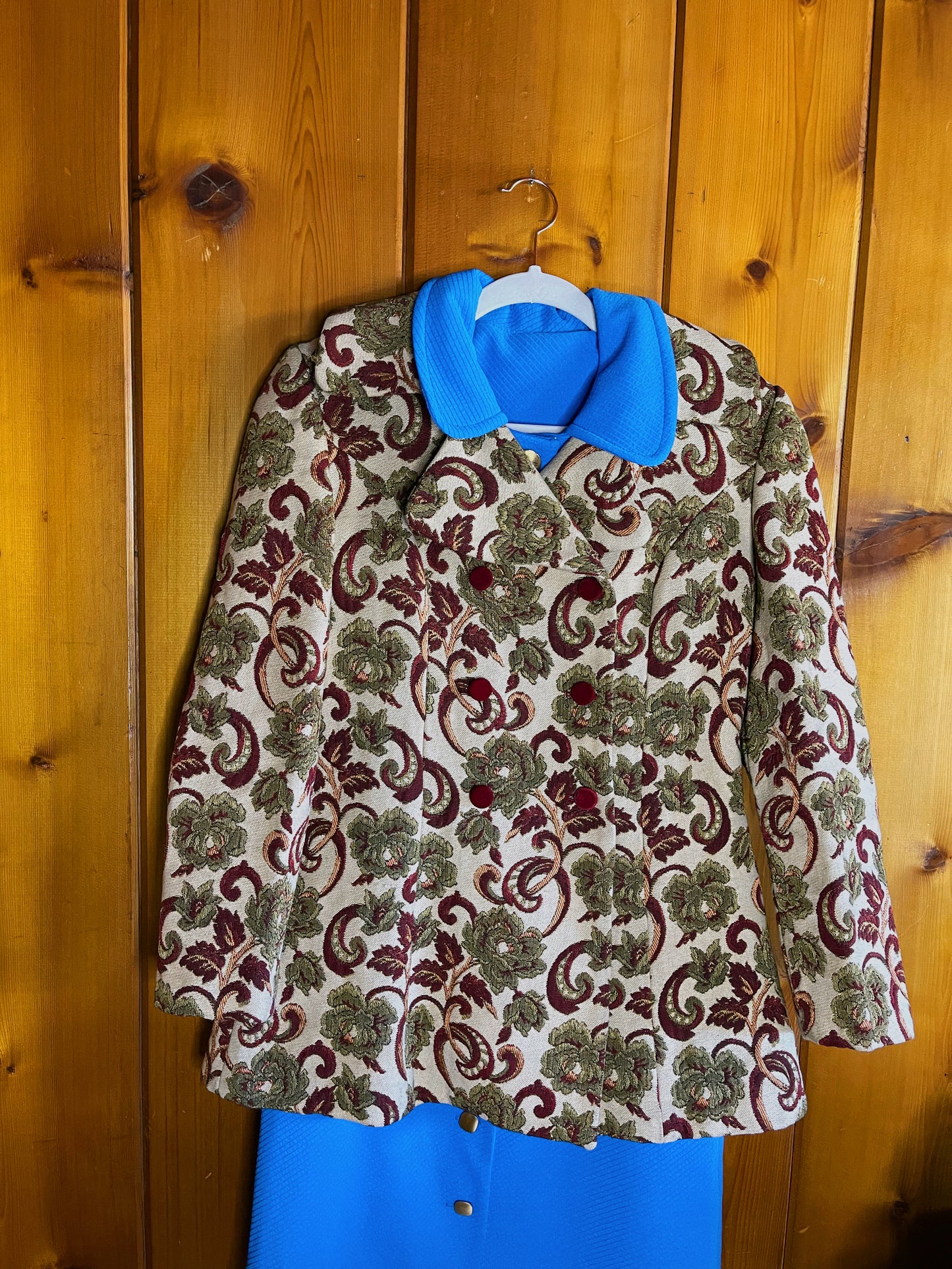 Vintage 60s Tapestry Double Breasted Coat Fits Sizes XS-SM
