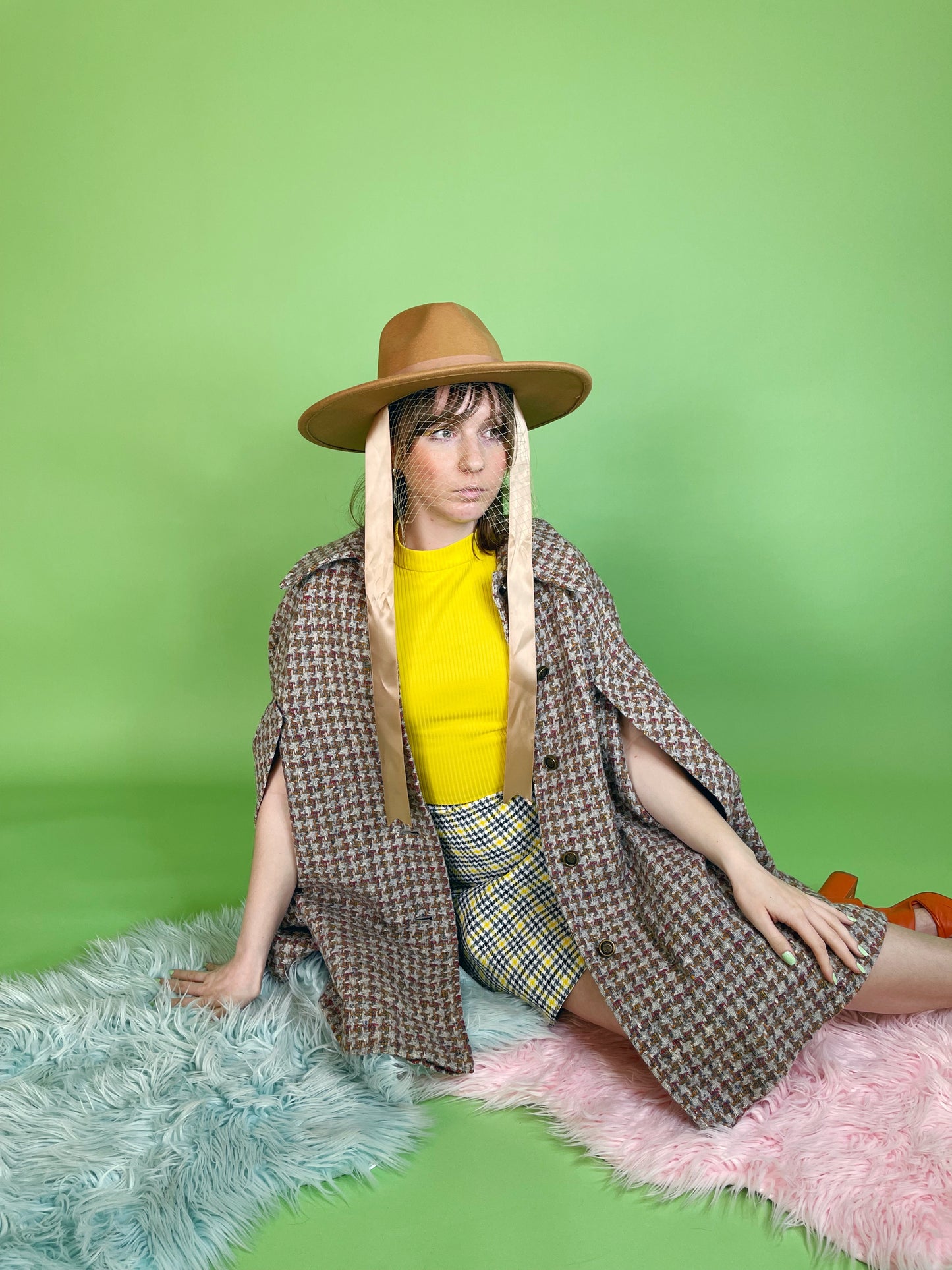 Vintage 60s / 70s Clueless Vibes Plaid Dress Fits Sizes XS-SM