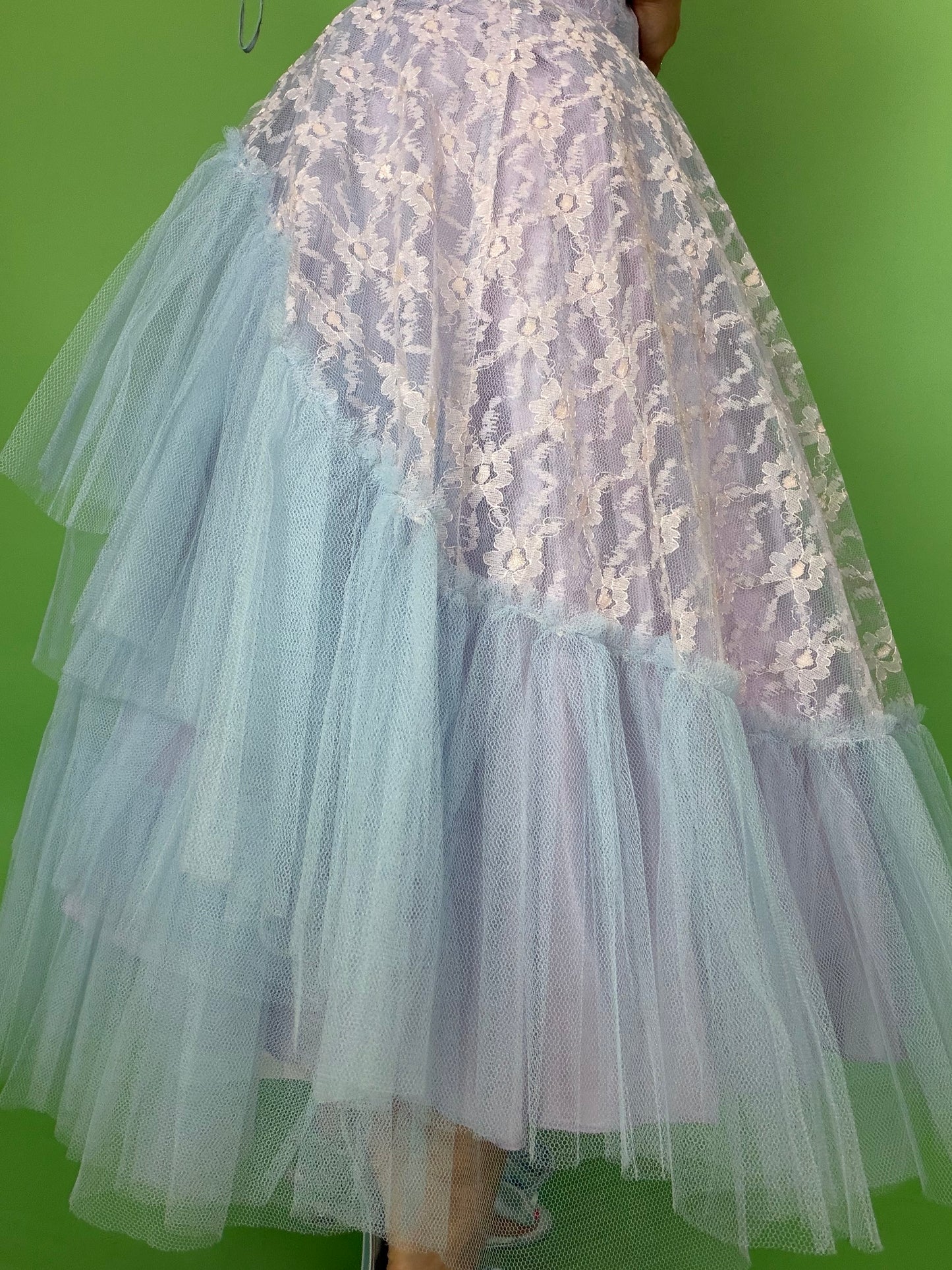 Vintage 50s Blue Ombre Cupcake Party Dress XS-SM