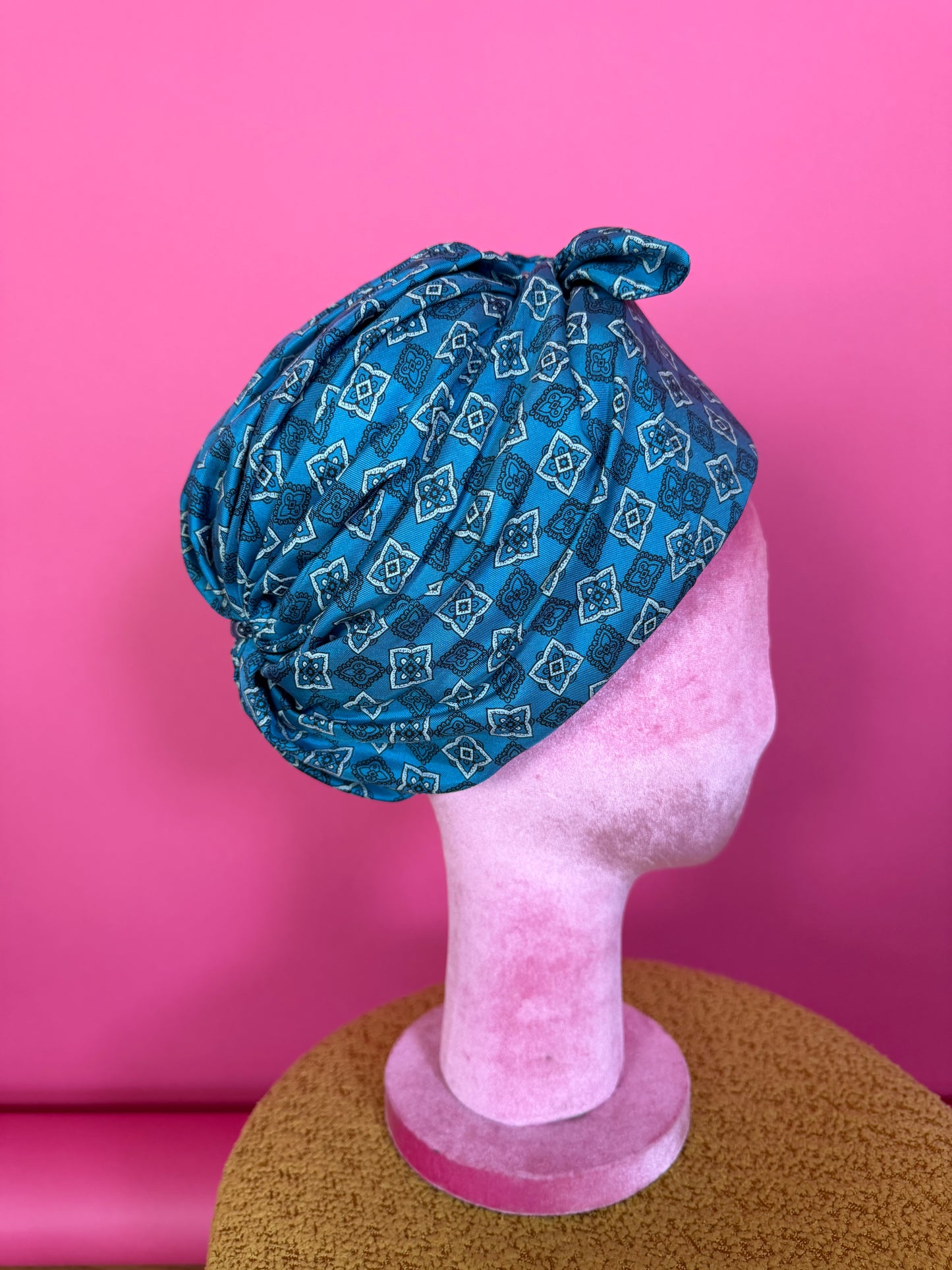 Vintage 60s Filbert Orcel made in France Silk Brocade Turban