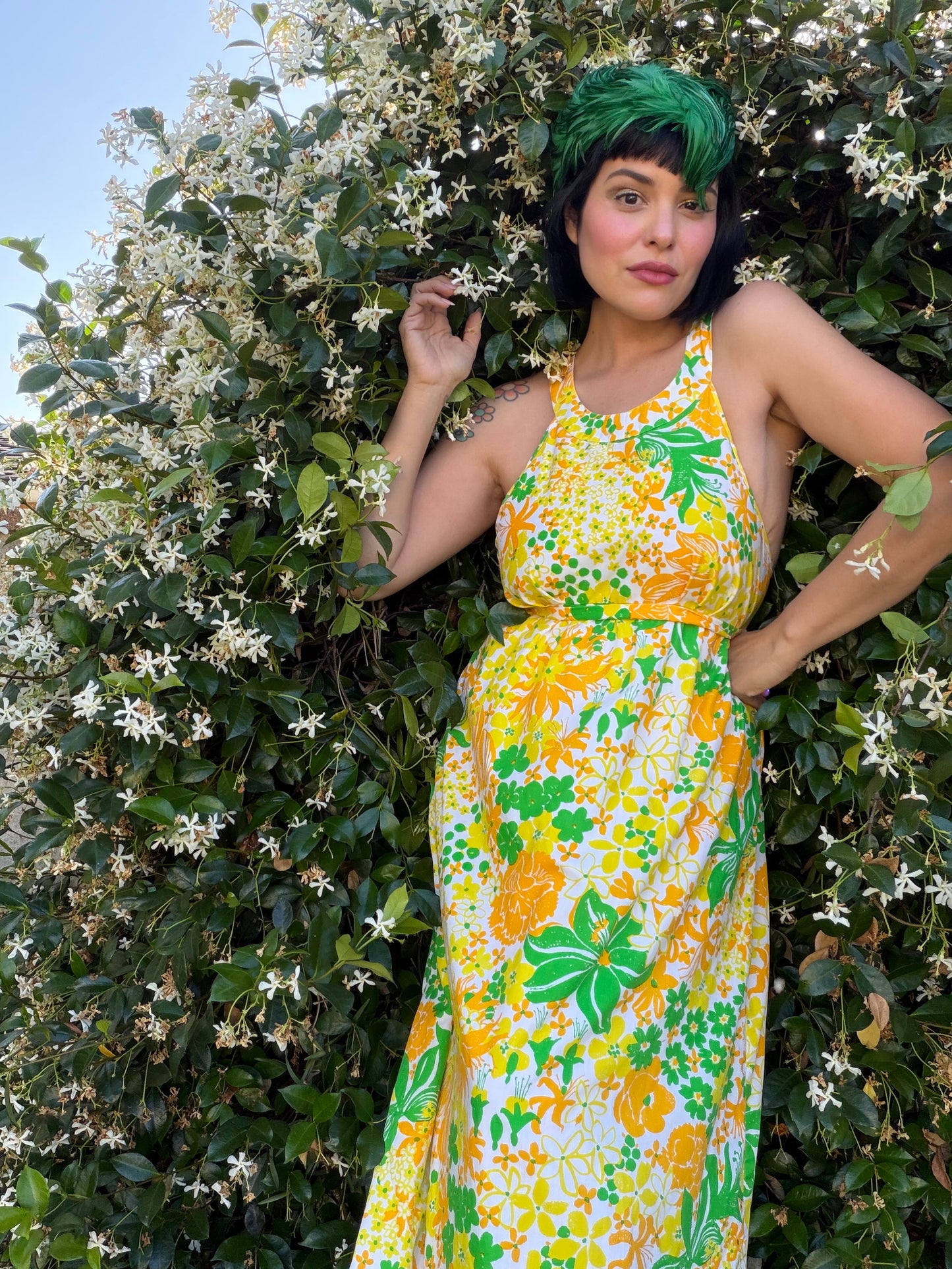 Vintage 60s "Lilly Pulitzer" Floral Print Maxi Dress - Best Fits Size XXS-SM
