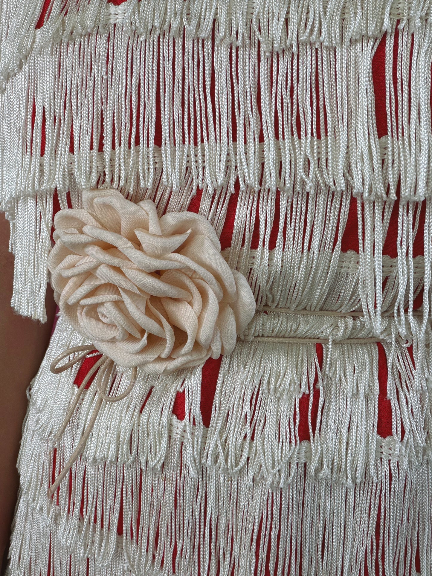 1960s Red Fringe Dress Fits XS-M & possible size L