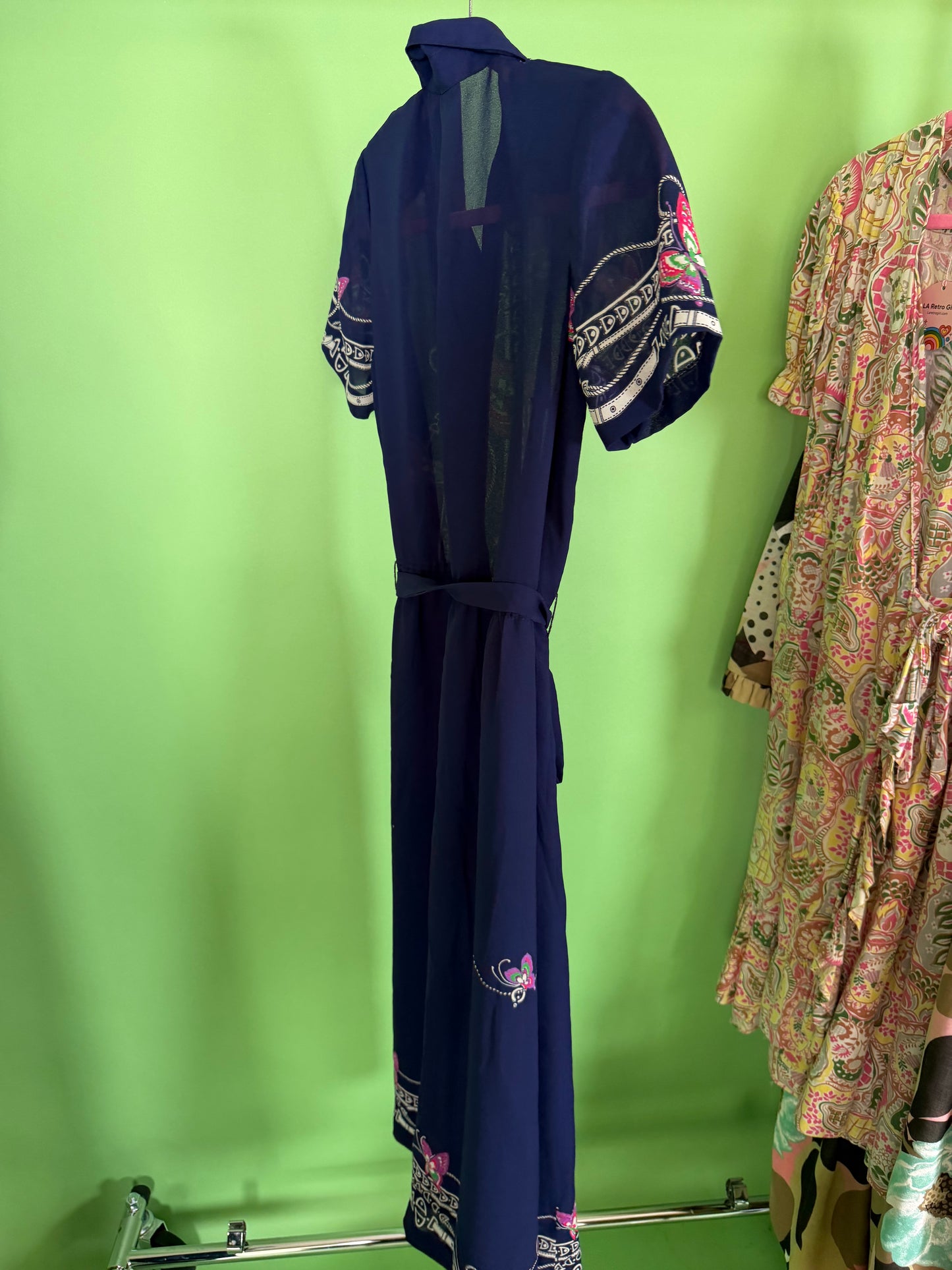 Vintage 60s does 40s Butterfly & Buckles Day Dress Fits S-L