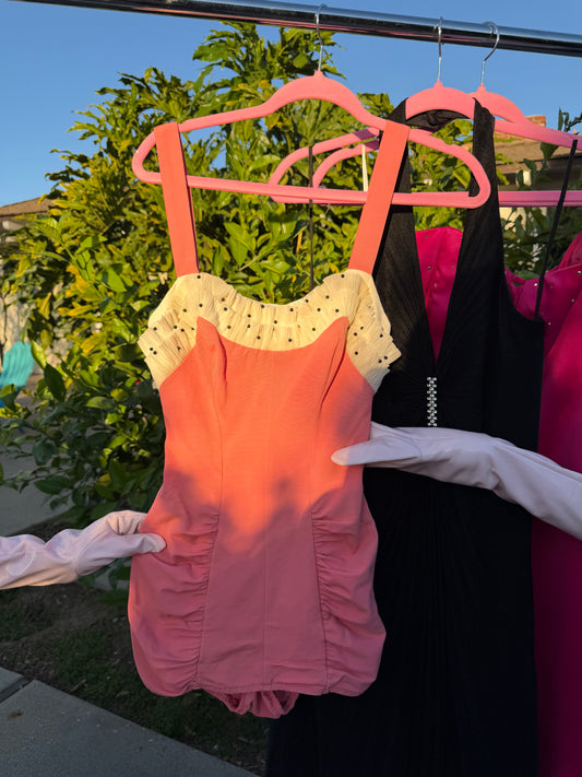 50s / 60s Catalina Pink Swim / Playsuit Fits XS-M