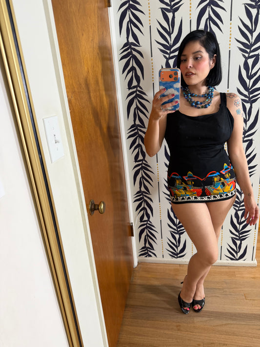 Vintage 50s / 60s Triumph Cleopatra Novelty Print Swimsuit Fits Sizes S-M