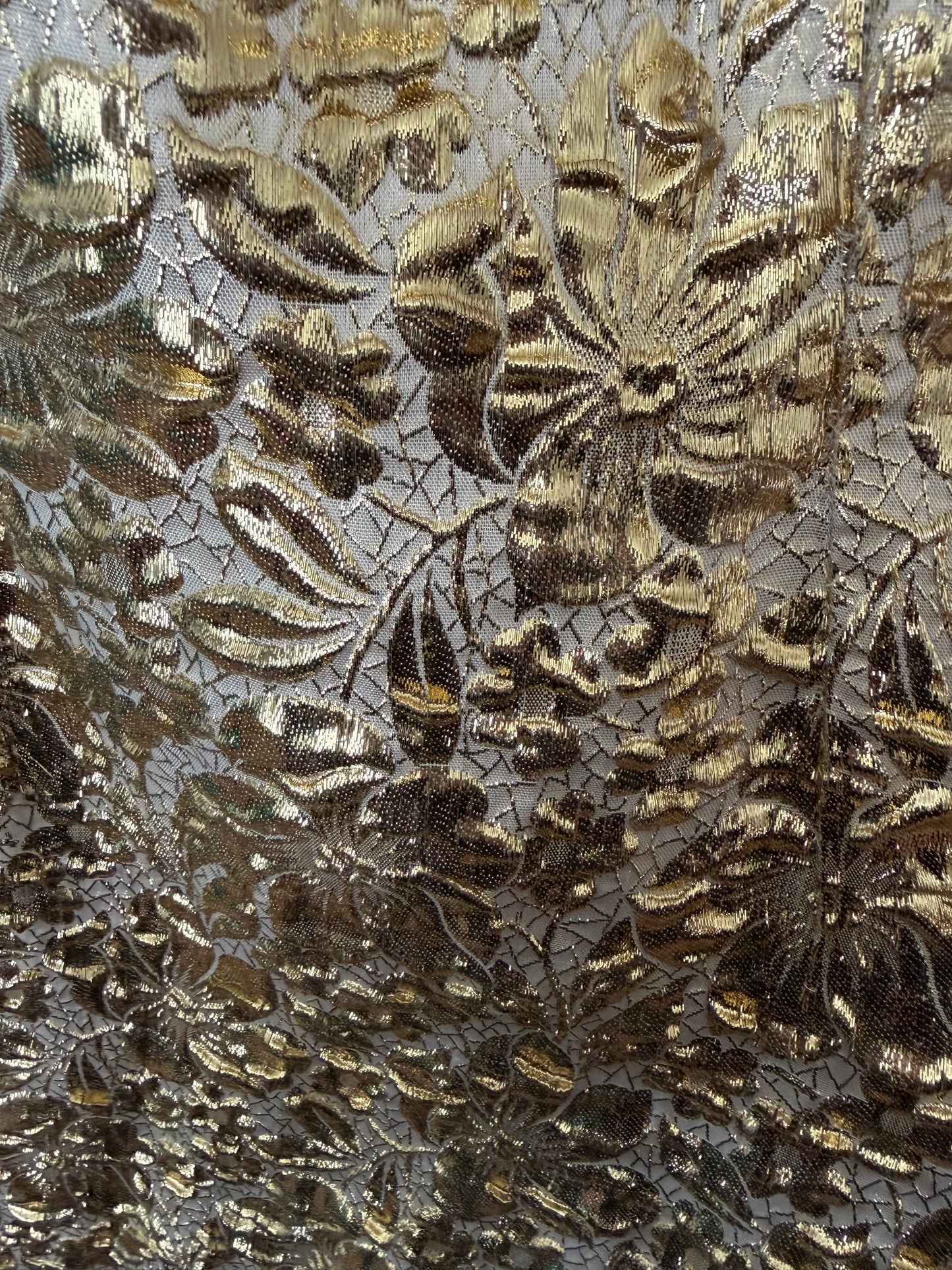 50s Vintage Gold Brocade Bombshell Halter Gown XS-SM