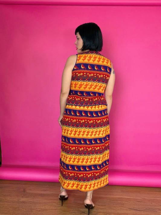 Vintage 1960s Love Bug Novelty Skirt & Vest Set Fits XS-M