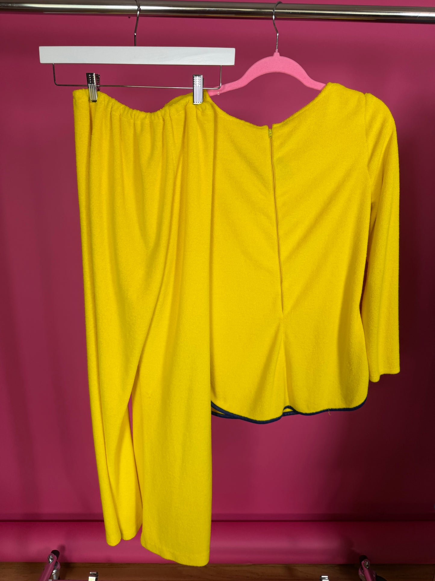 Vintage 60/70s Estevez Yellow Peekaboo Bell Pant Set Fits XS-M