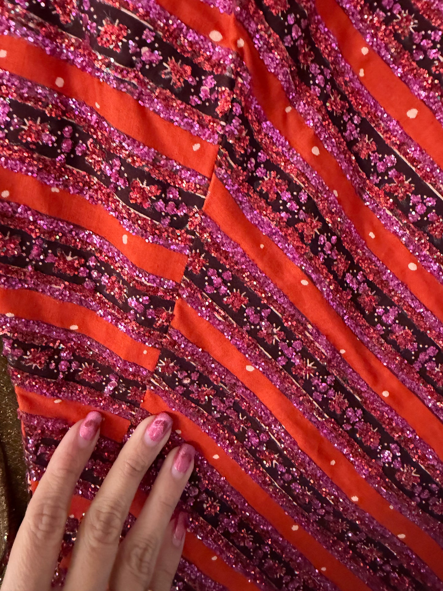 60s Vintage Mod Glitter Dress by Miss Polly for Calypso Fits XS-SM