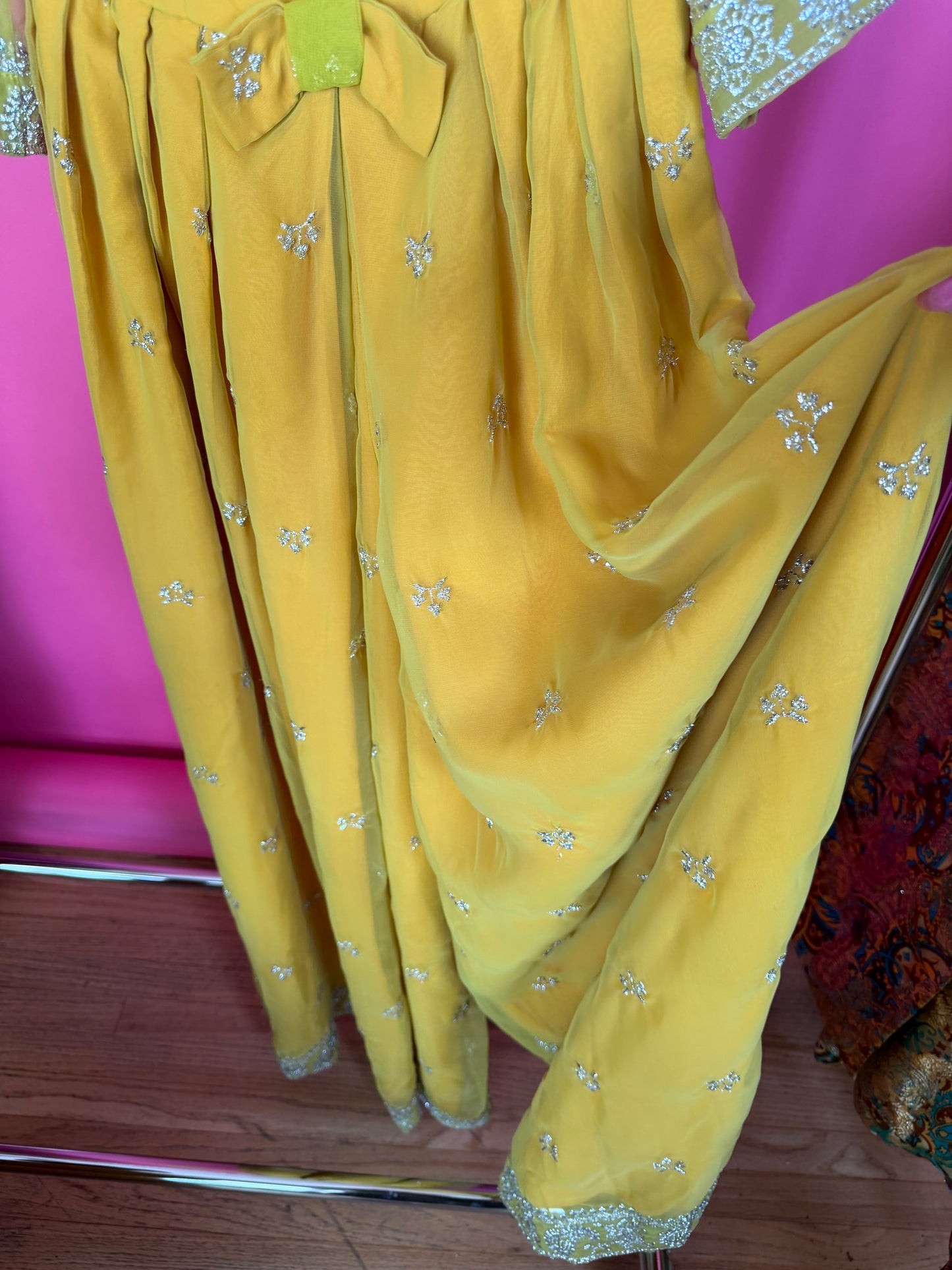 Vintage 60s Kukulus Originals Marigold Chiffon Jumpsuit Fits XS-SM