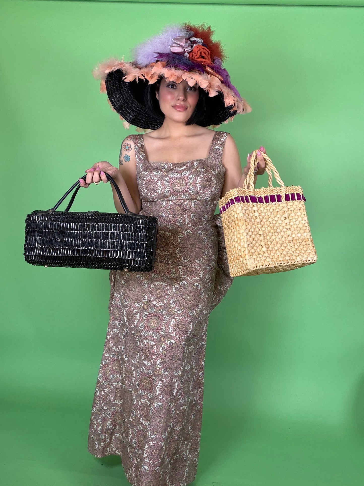 Vintage 60s Grape 3-D Novelty Strawbag