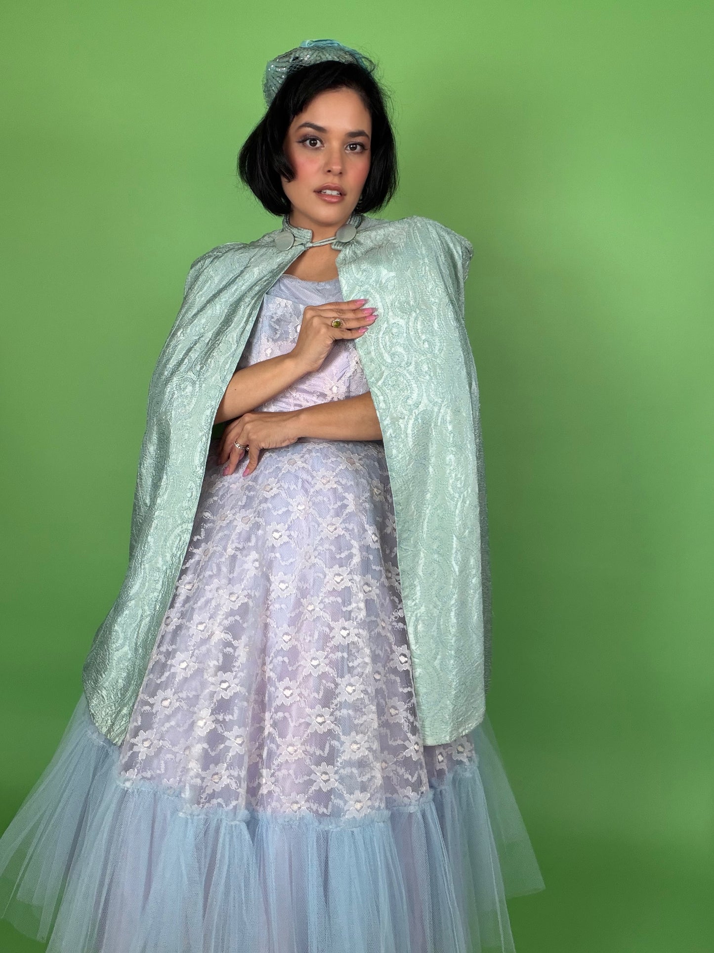 Vintage 50s Blue Ombre Cupcake Party Dress XS-SM