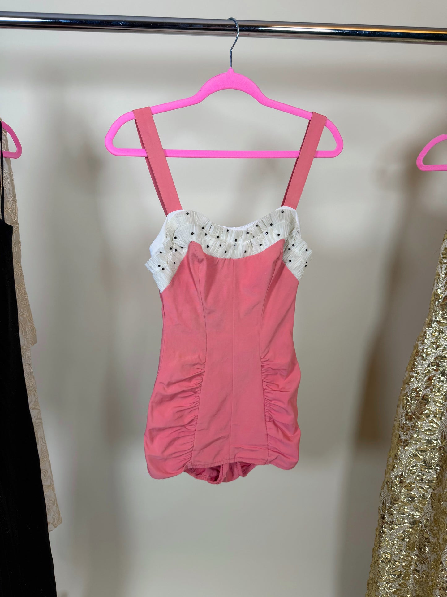 50s / 60s Catalina Pink Swim / Playsuit Fits XS-M