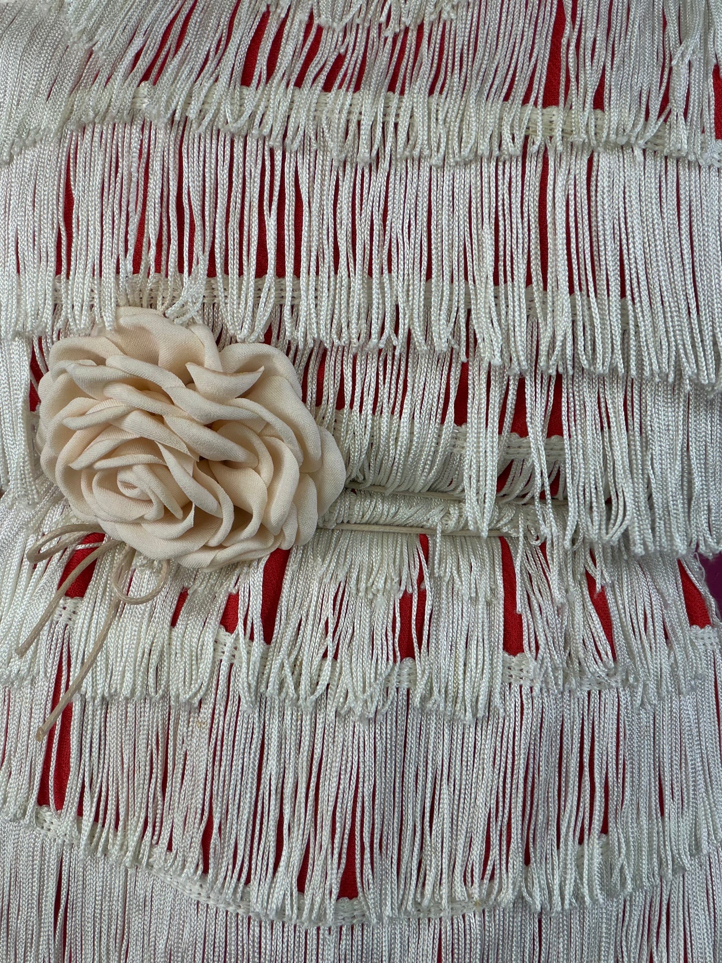1960s Red Fringe Dress Fits XS-M & possible size L