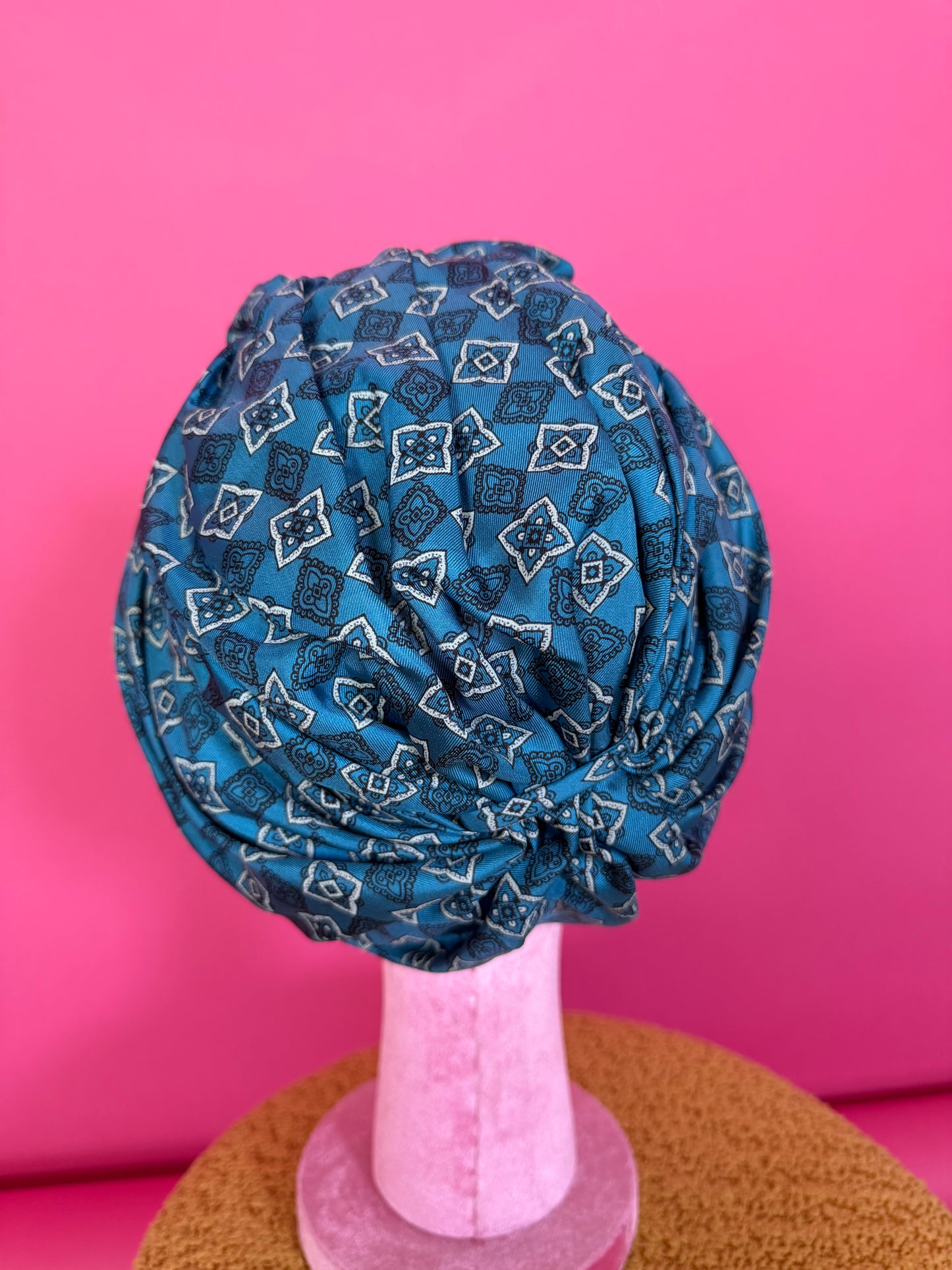 Vintage 60s Filbert Orcel made in France Silk Brocade Turban