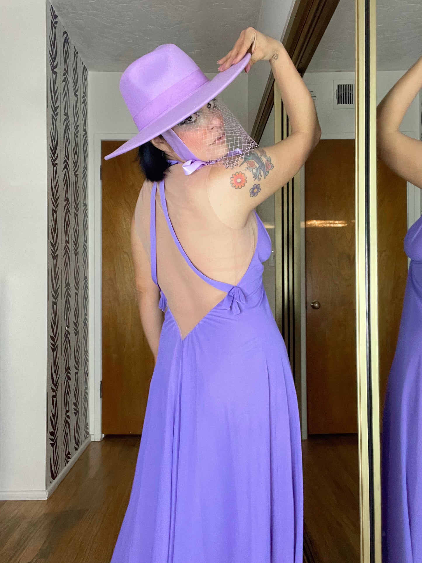 Vintage 60s Claire Sandra by Lucie Ann Beverly Hills Lavender Slip Dress Fits Sizes XS-SM & Possible Size M