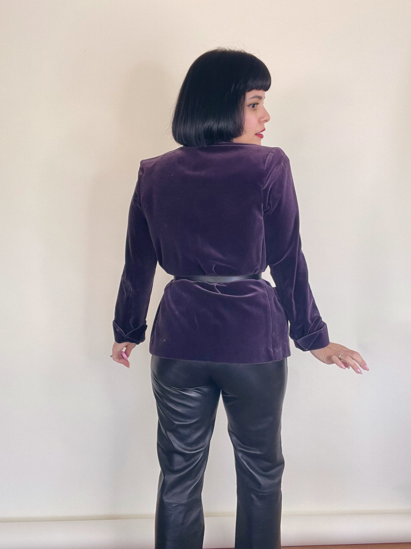 Vintage 70s 80s "I. Magnin" Grape Plum Purple Velvet Jacket Best Fits Sizes XS-M