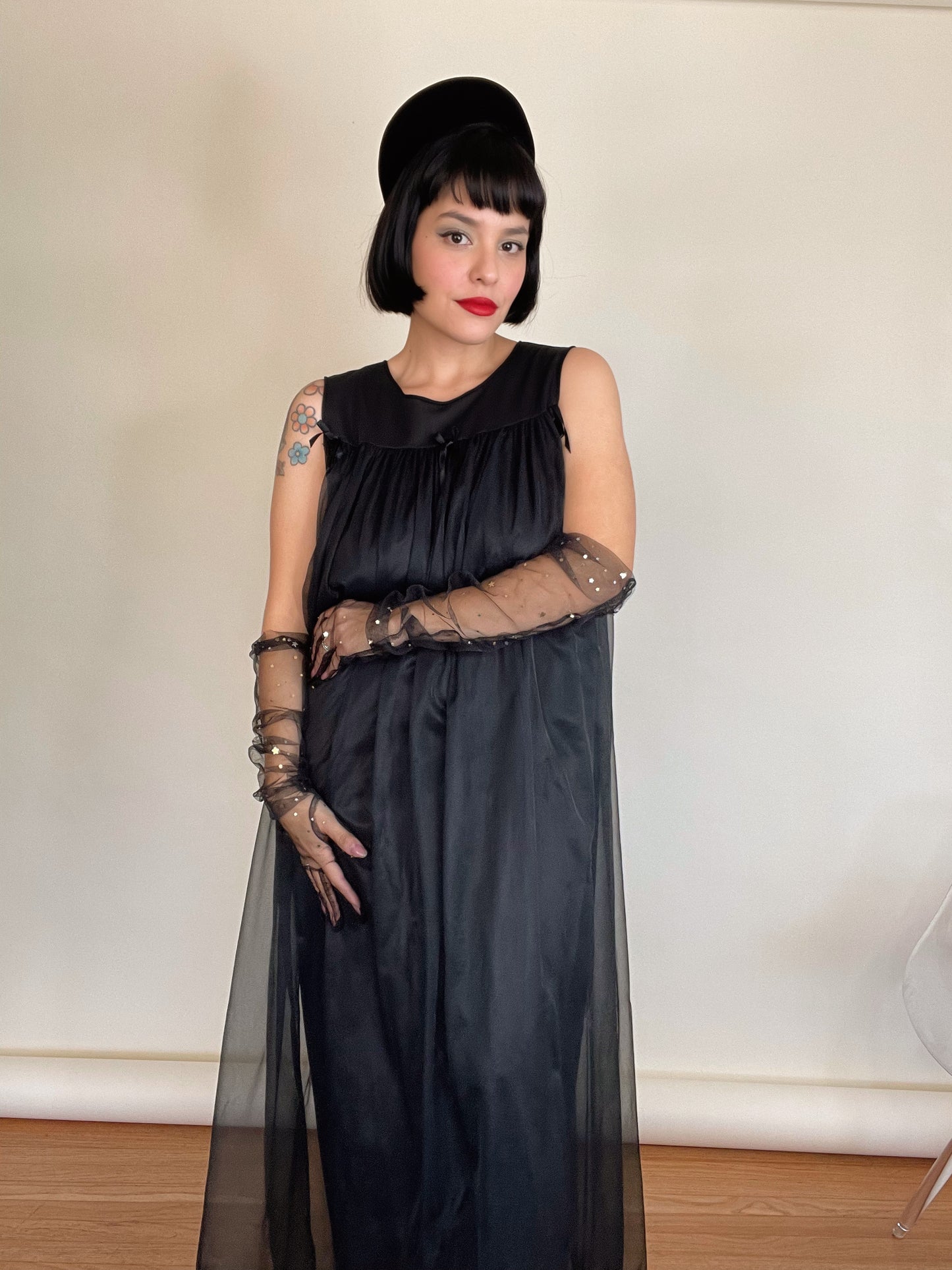 Vintage 60s Nylon Trapeze Nighty Dress Fits Most Sizes