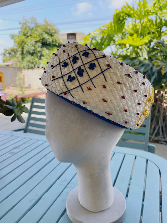 Vintage 50s 60s "Mr. John Jr." Woven Beaded Bubble Hat One Size