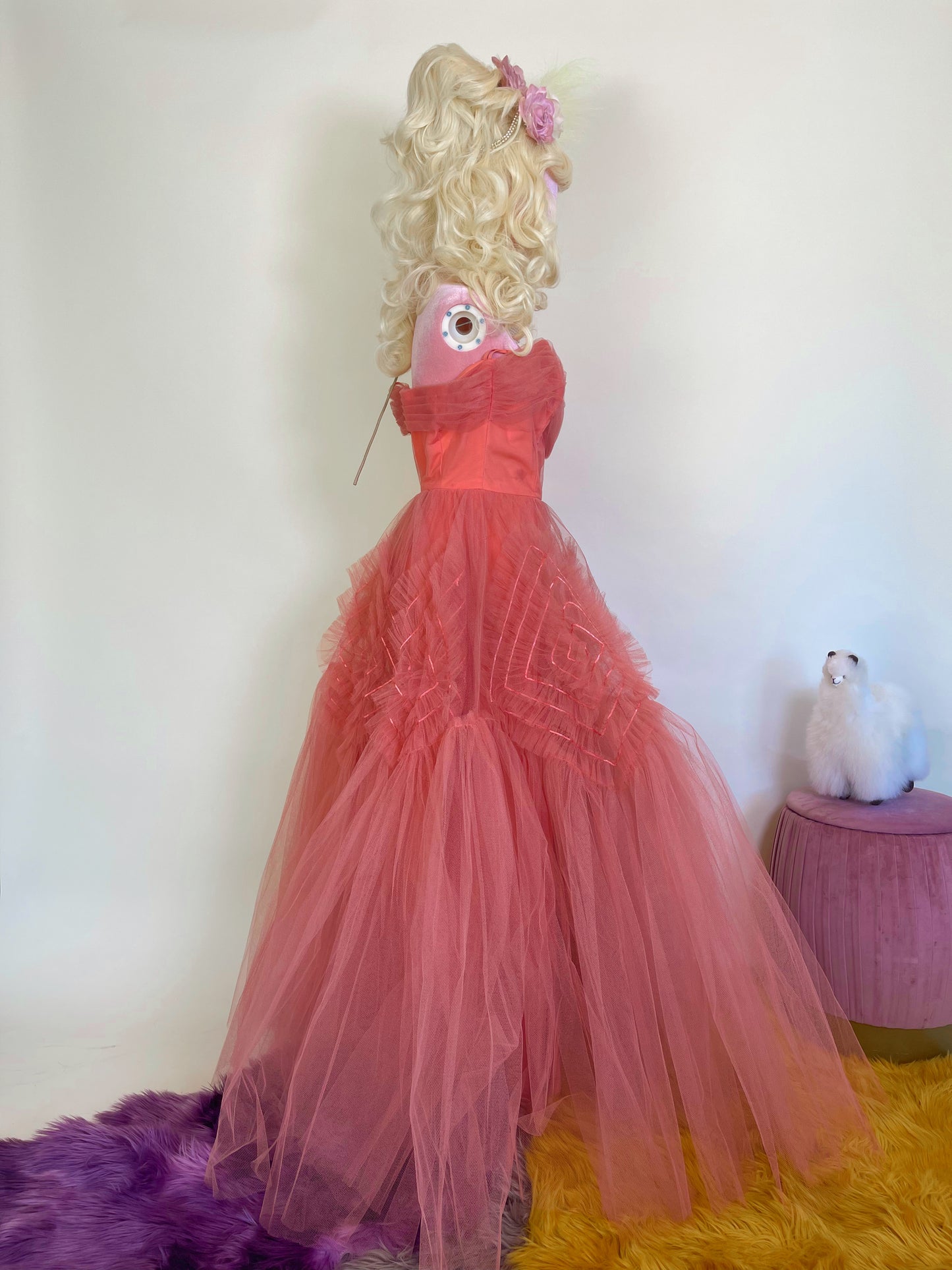 50s Flamingo Rosey Pink Tulle Ballgown Best Fits Size XXS-XS