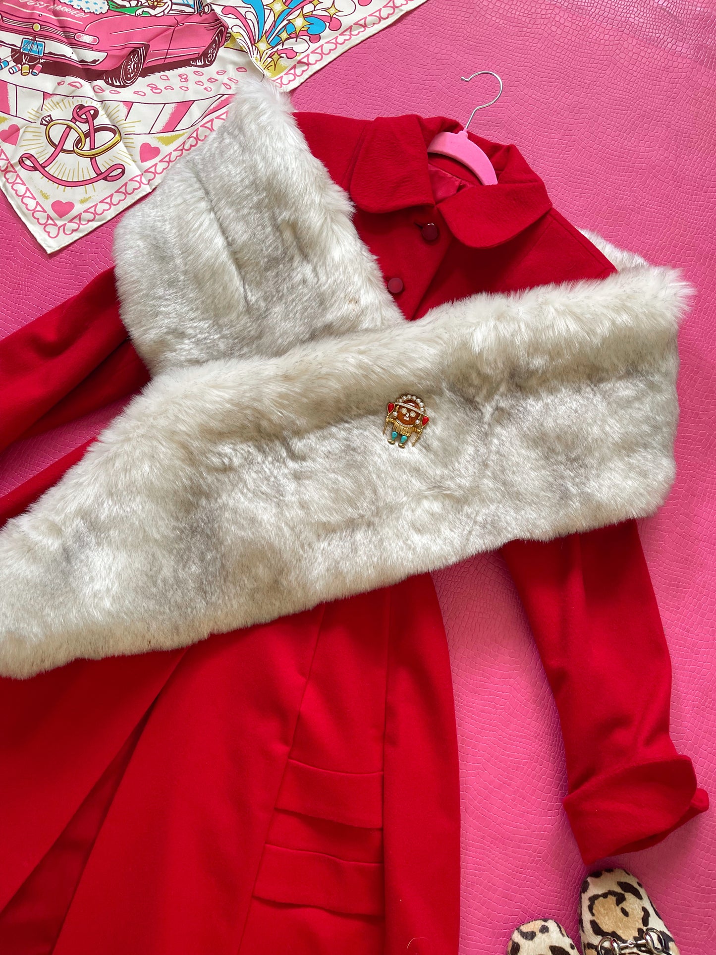 Vintage 40s 50s Red Princess Coat - Best Fits Size Up S-M, Possible L