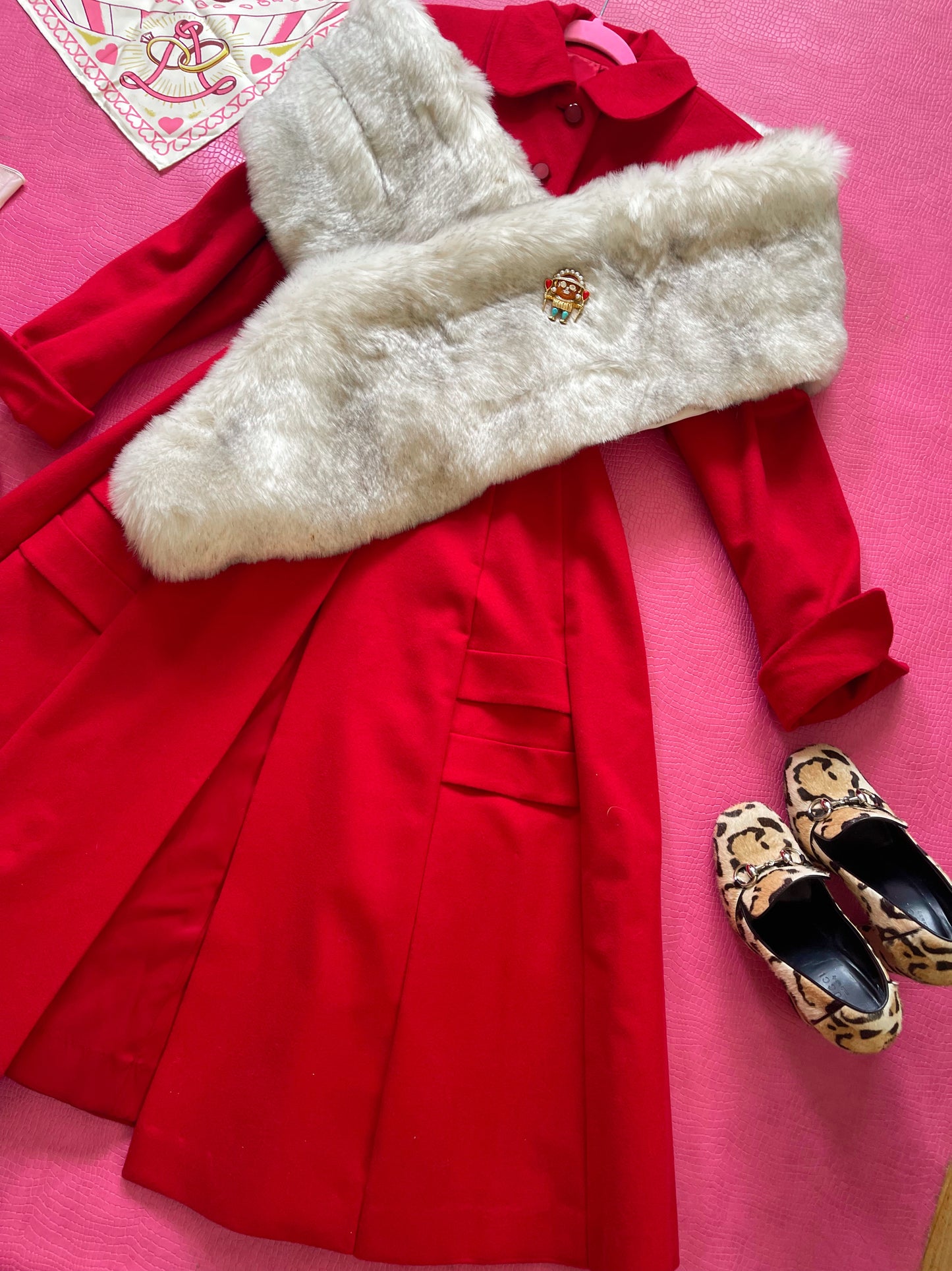 Vintage 40s 50s Red Princess Coat - Best Fits Size Up S-M, Possible L