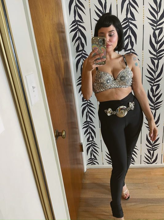 Vintage 80s 90s Beaded Bra - Best Fits 32A-32B