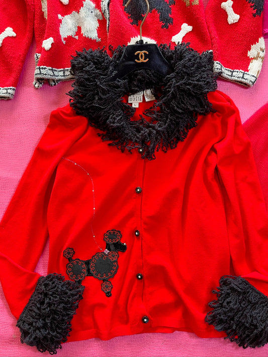 Vintage 80s 90s "F.L. Malik" Yarn Sleeves Cardigan - Fits Most Sizes