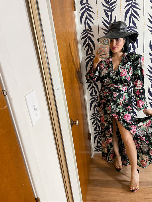 Vintage 80s 90s "Karen Alexander" Floral Dress - Best Fits Sizes XS-M