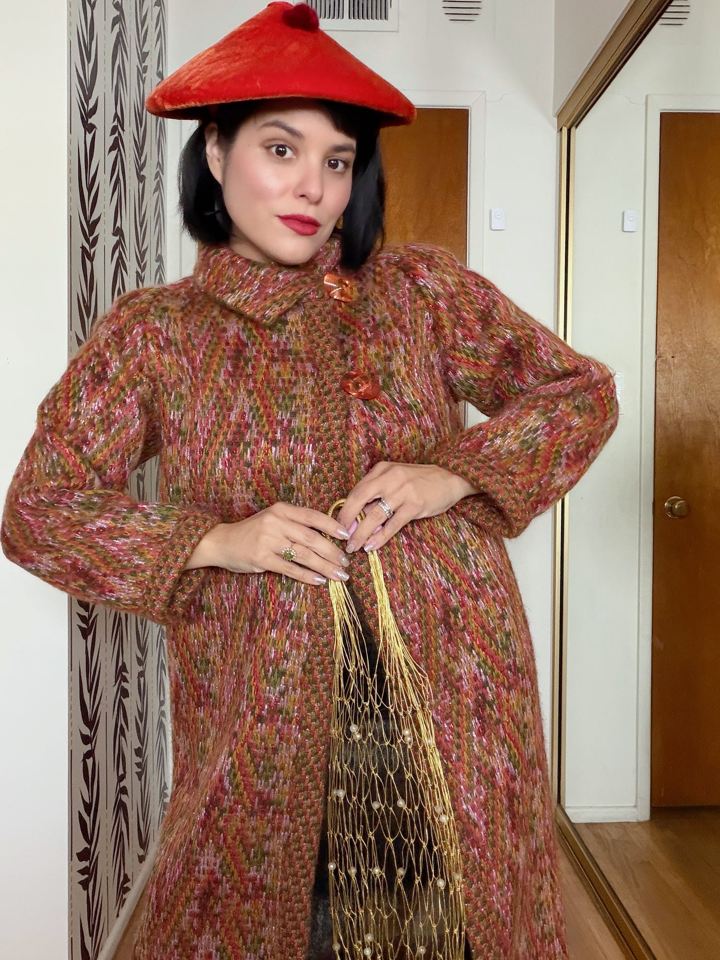 Vintage Gold Mesh Pearl Fishman ShoulderBag