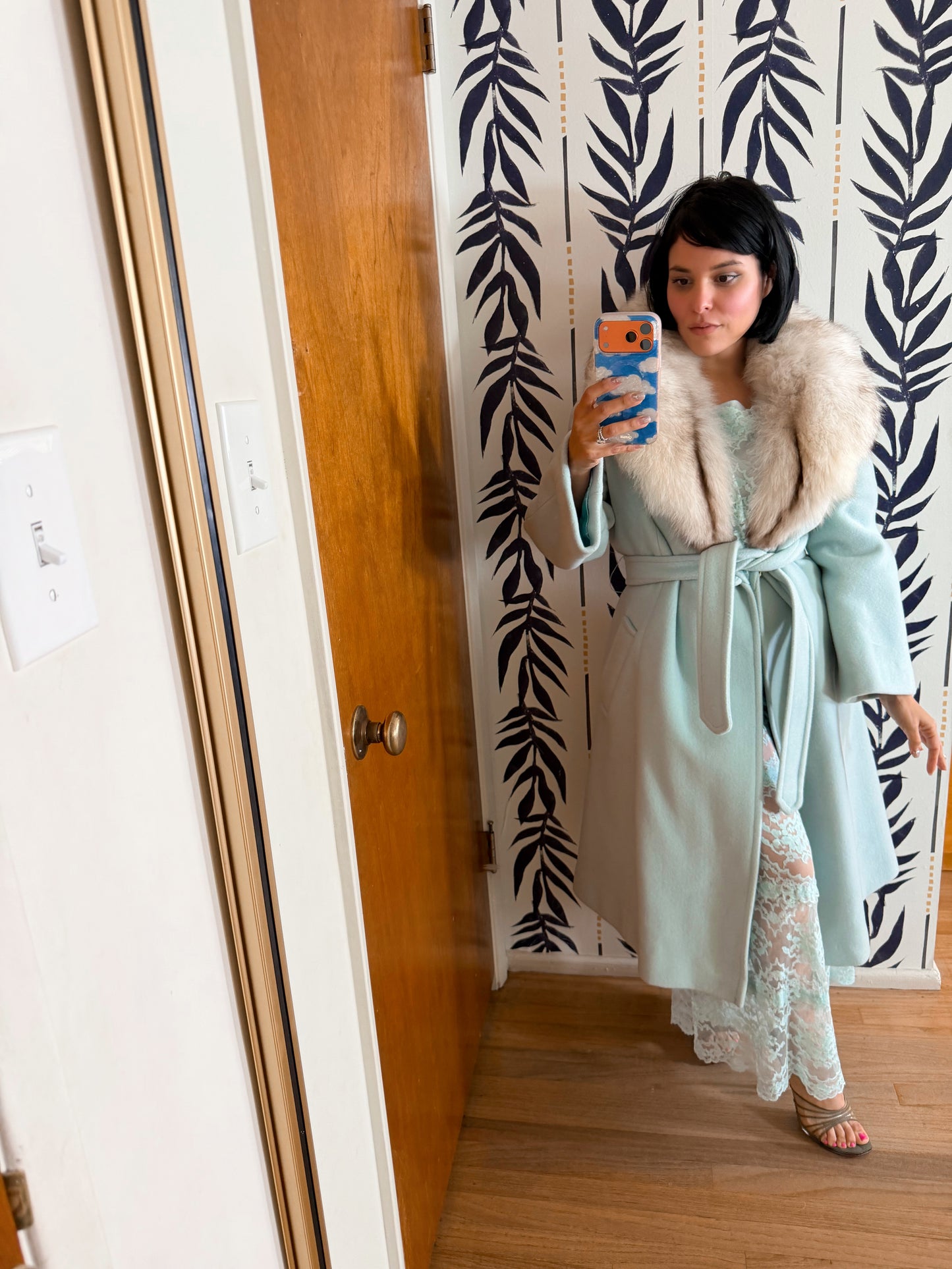 60s Blue Lace Sheer Bottoms and Matching Blouse XS-SM