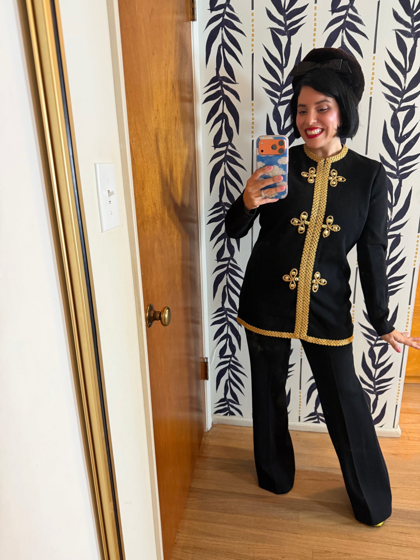 60s Gia Ninno 100% Wool Soft Knit Tunic Matching Pant Set Fits S-M & Possible Size L